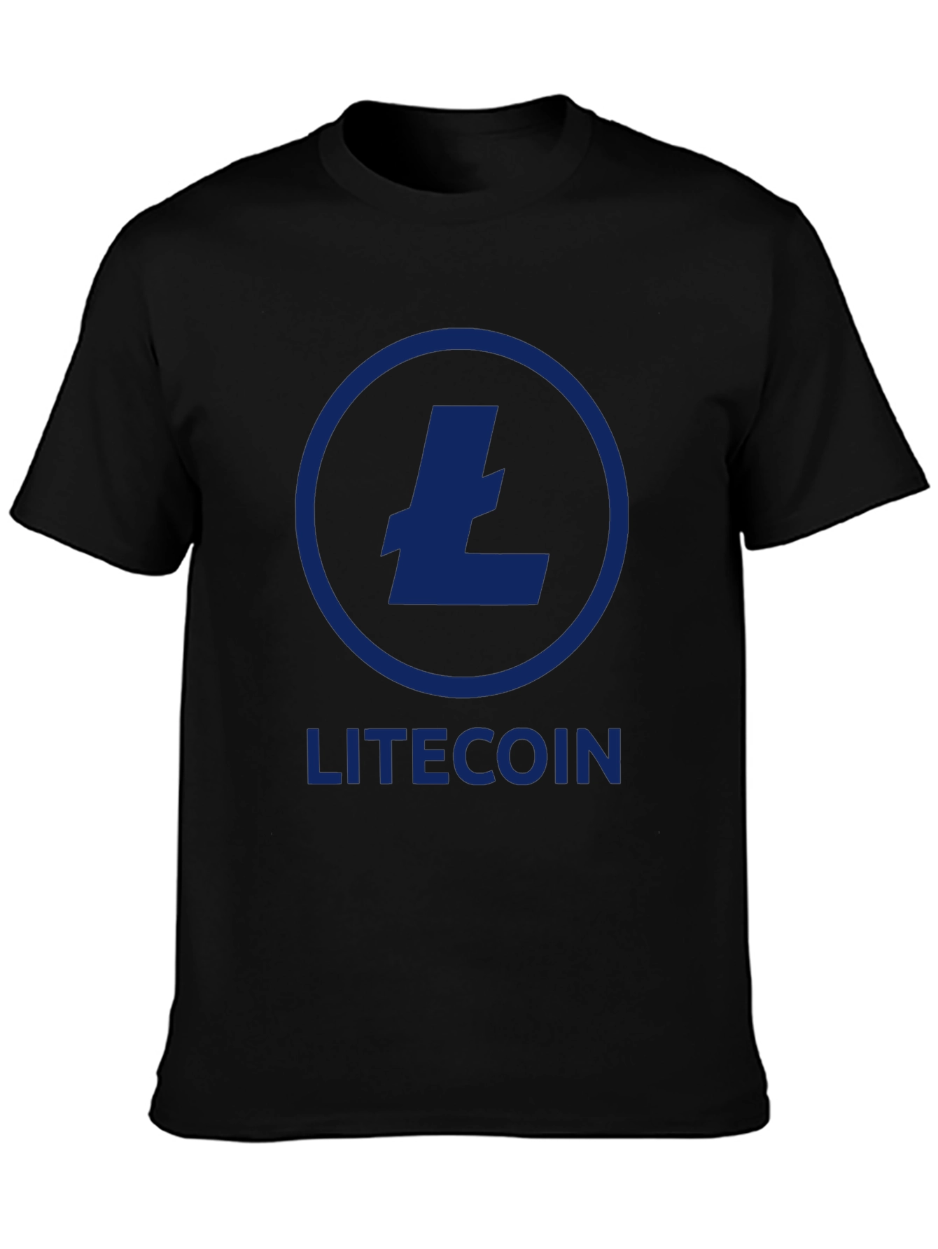 Litecoin Crypto T-Shirt - Black Round Neck Short Sleeve