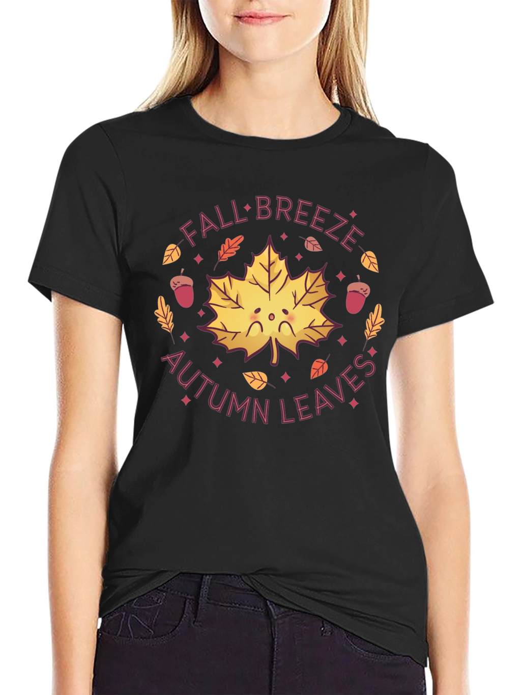Fall Breeze Autumn Leaves Graphic Tee