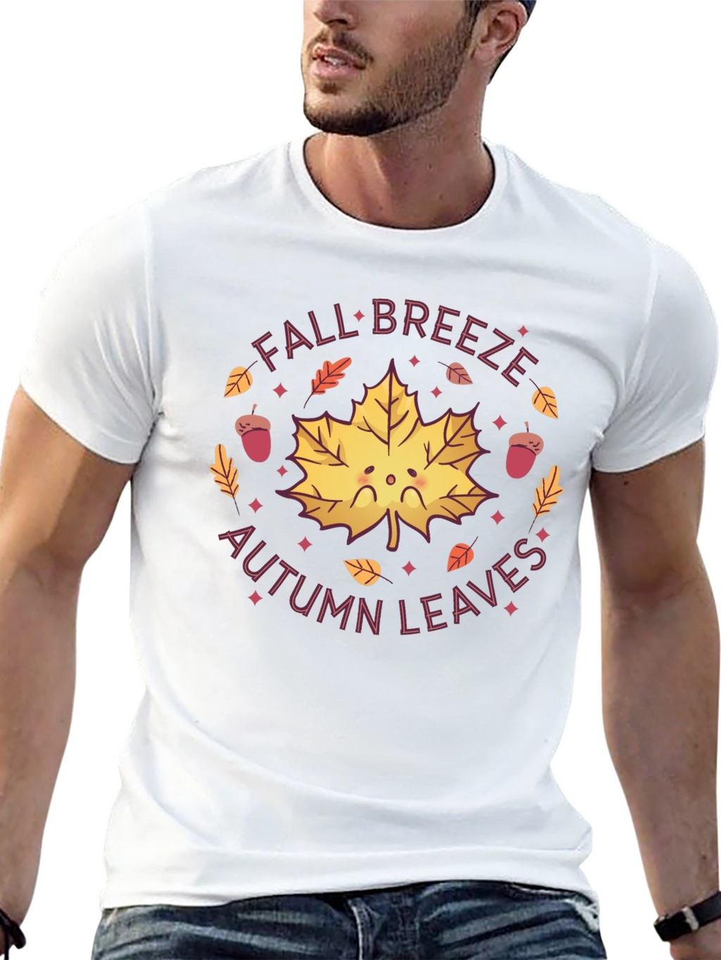 Fall Breeze Autumn Leaves Graphic Tee