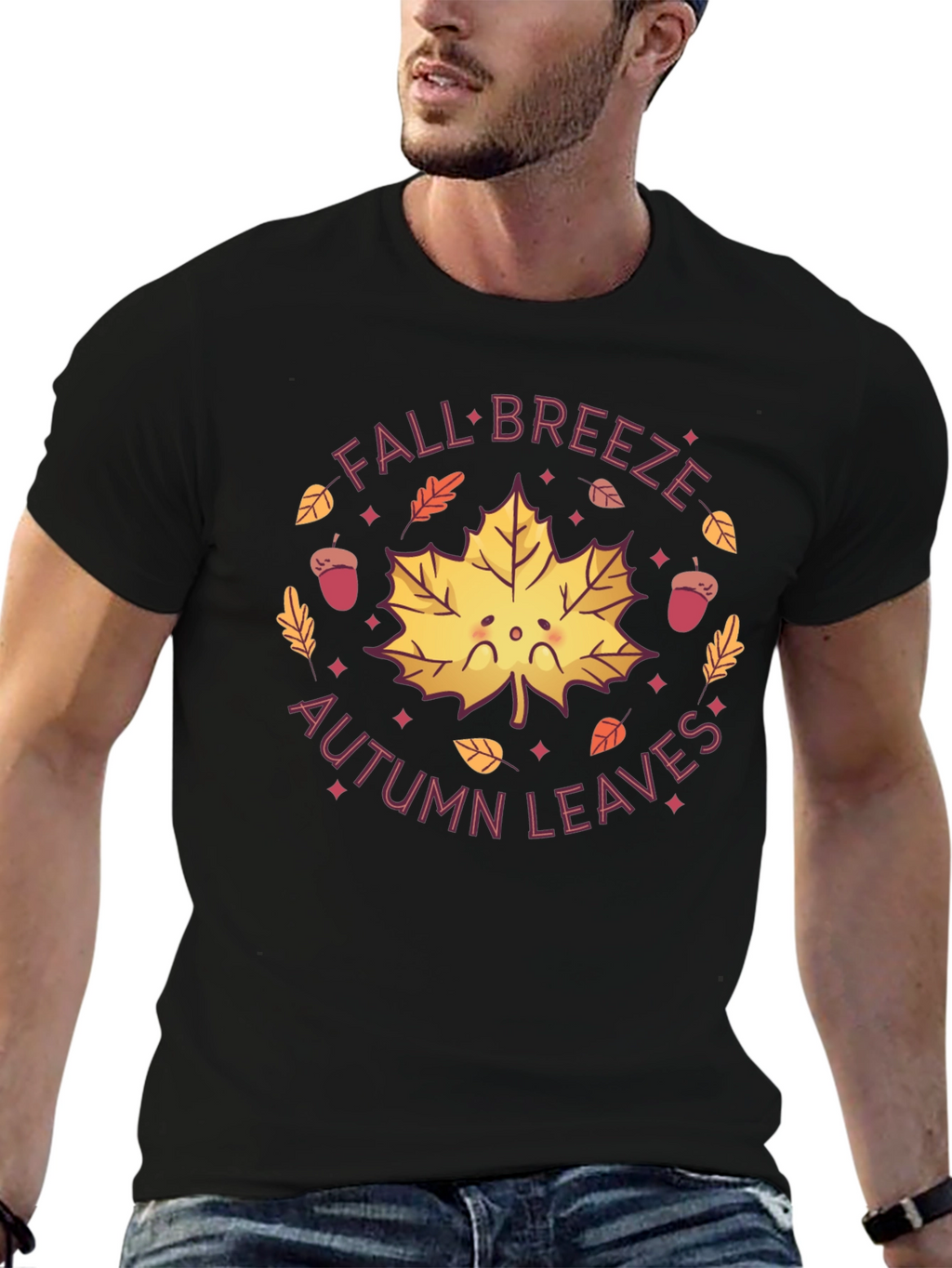 Fall Breeze Autumn Leaves Graphic Tee