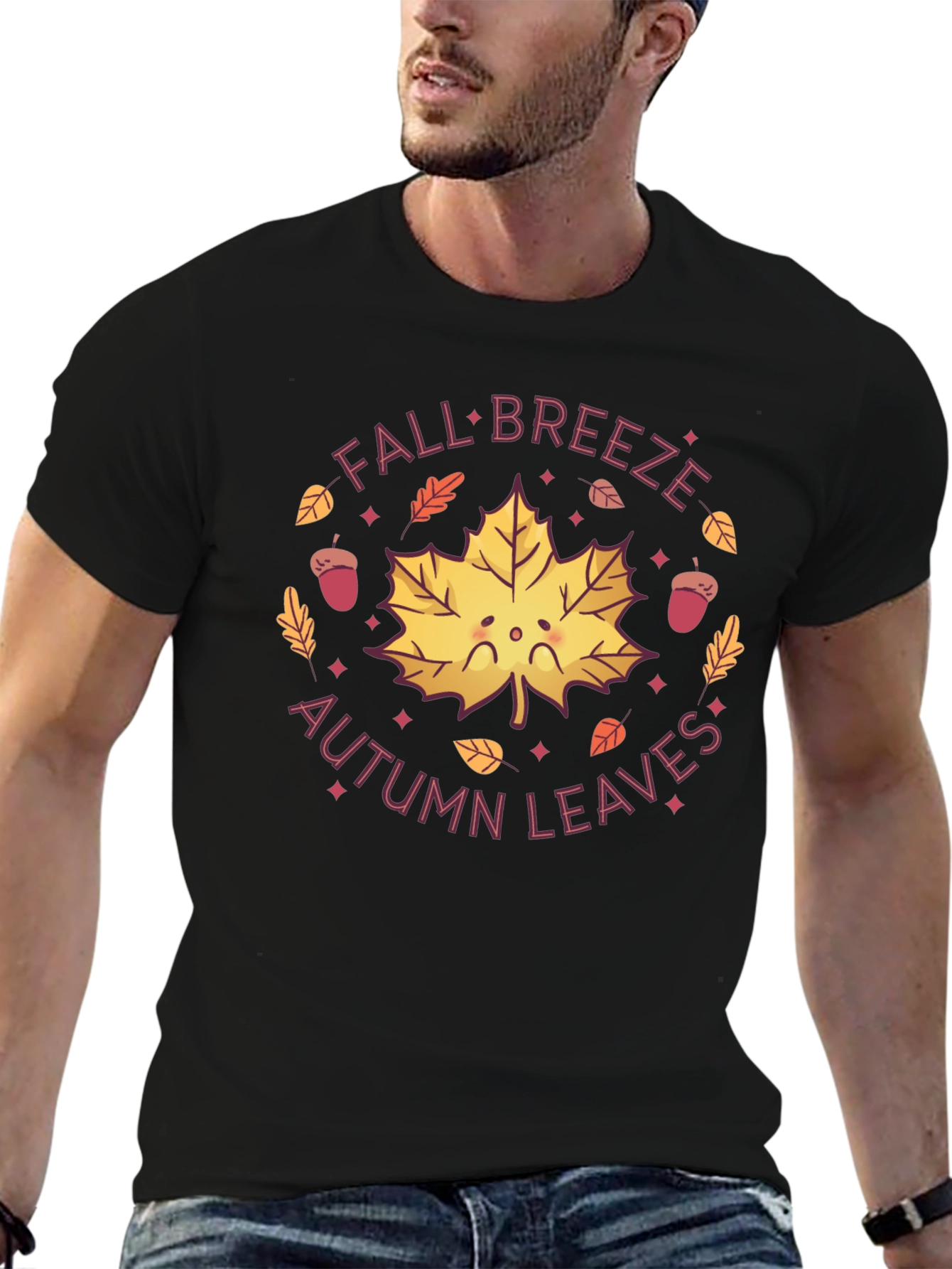 Fall Breeze Autumn Leaves Graphic Tee
