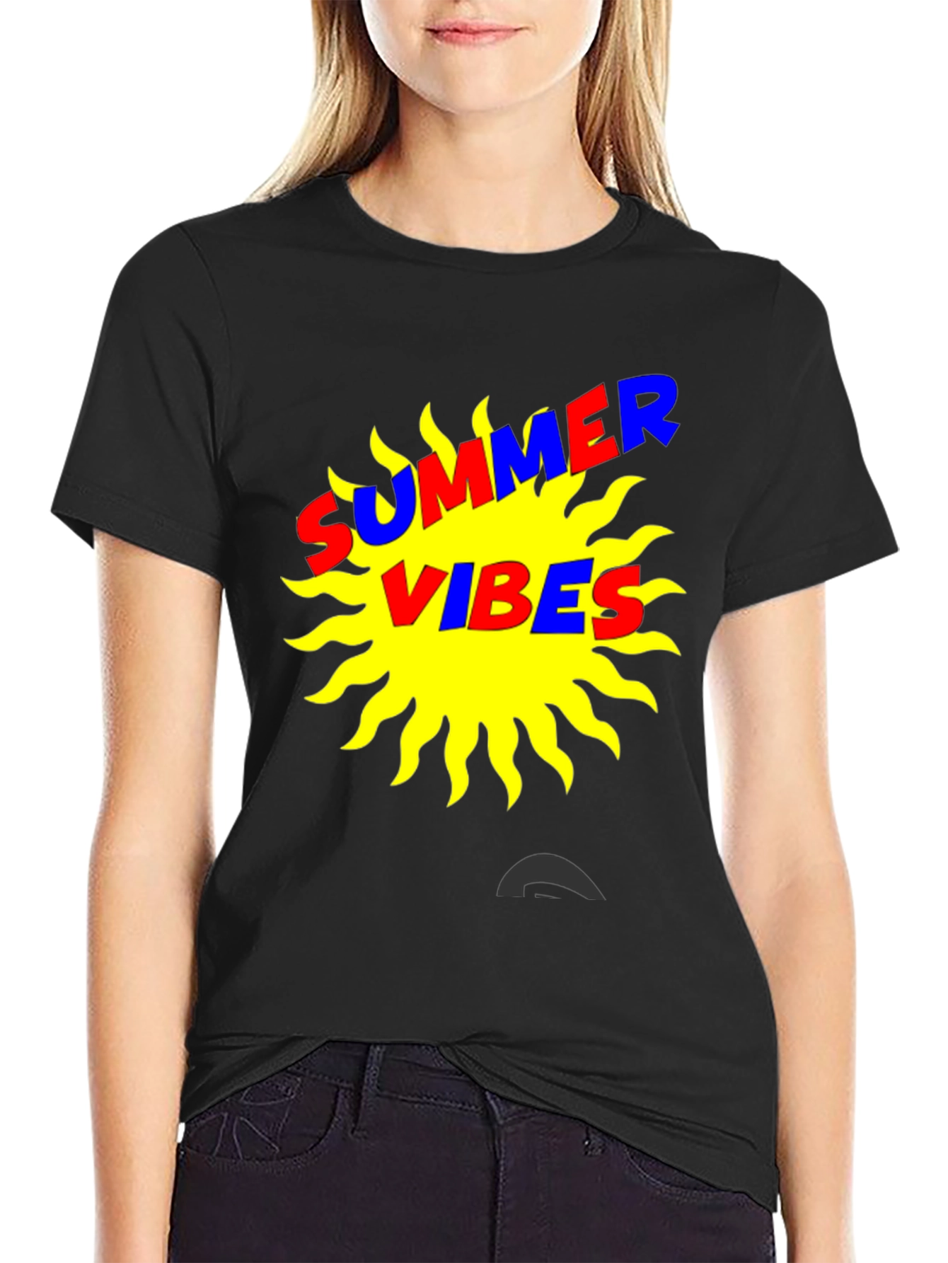 Summer Vibes Graphic T-Shirt - Black Cotton Tee