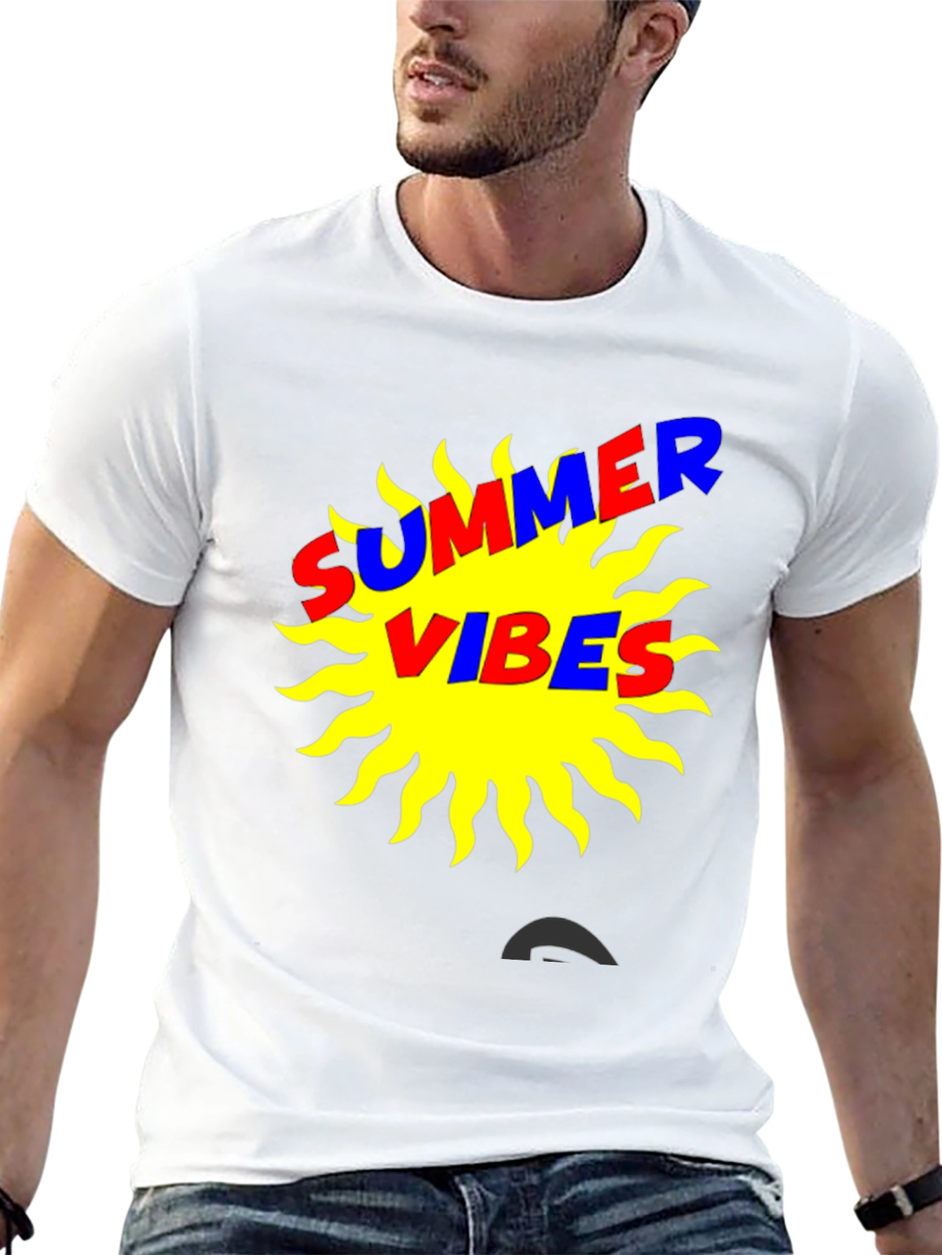 Summer Vibes Graphic T-Shirt - Black Cotton Tee