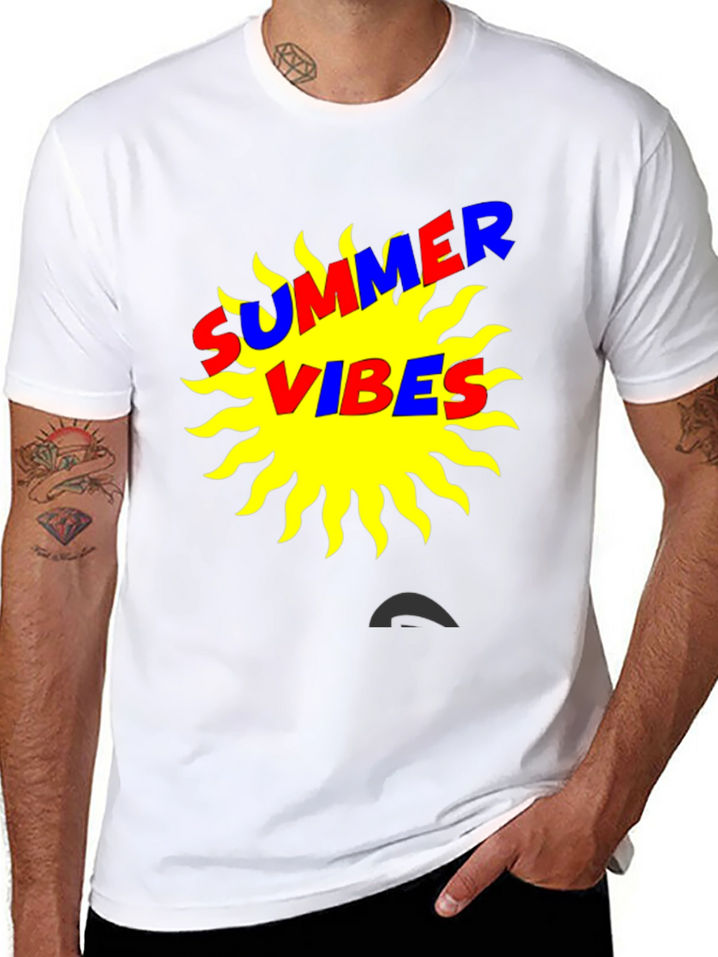 Summer Vibes Graphic T-Shirt - Black Cotton Tee
