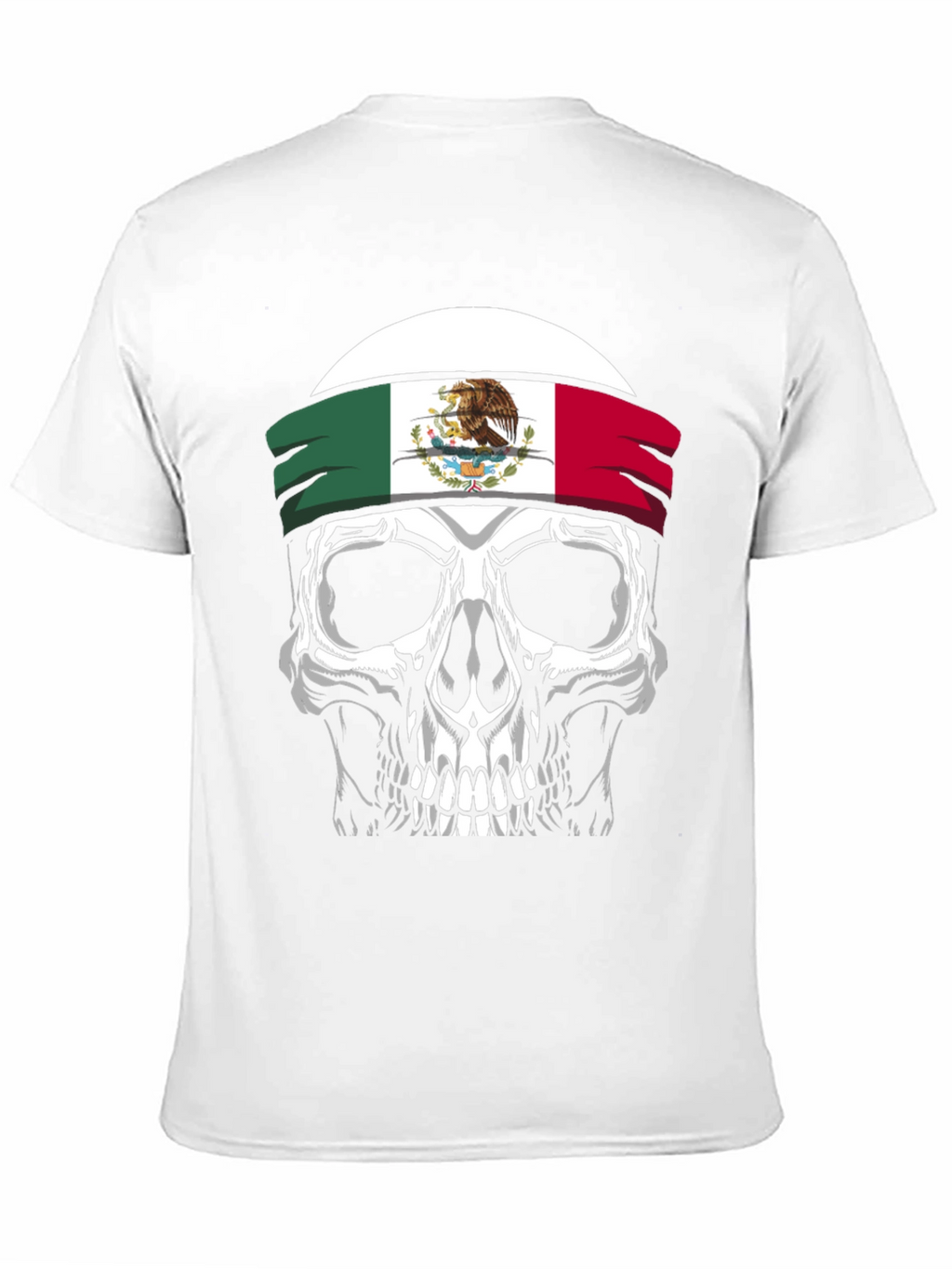 Mexican Flag Skull Graphic T-Shirt - Black
