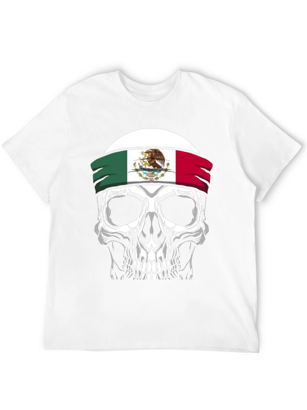 Mexican Flag Skull Graphic T-Shirt - Black