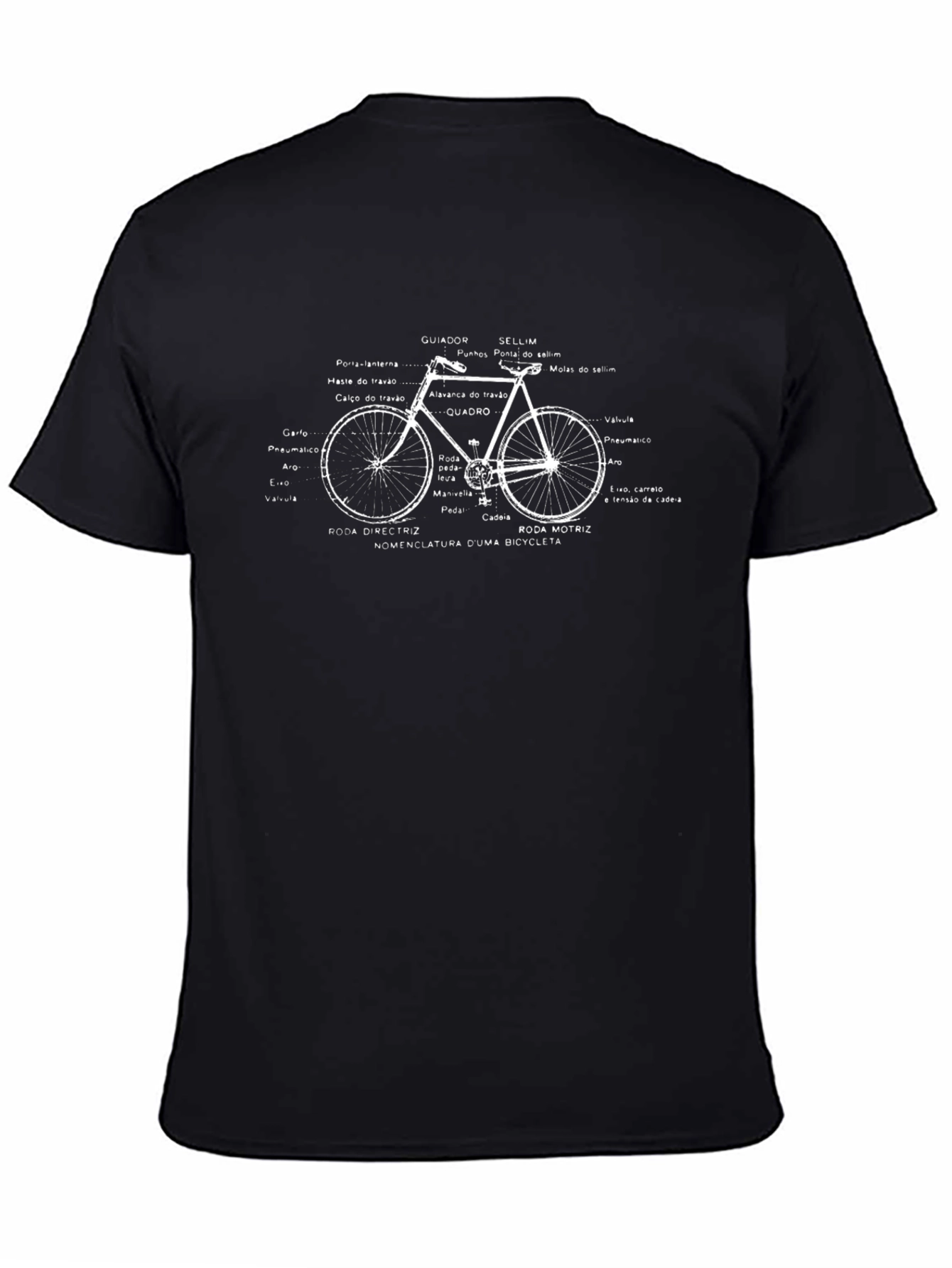 Bicycle Blueprint T-Shirt - Black