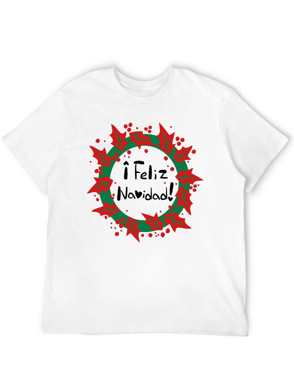 Feliz Navidad Wreath Graphic T-Shirt