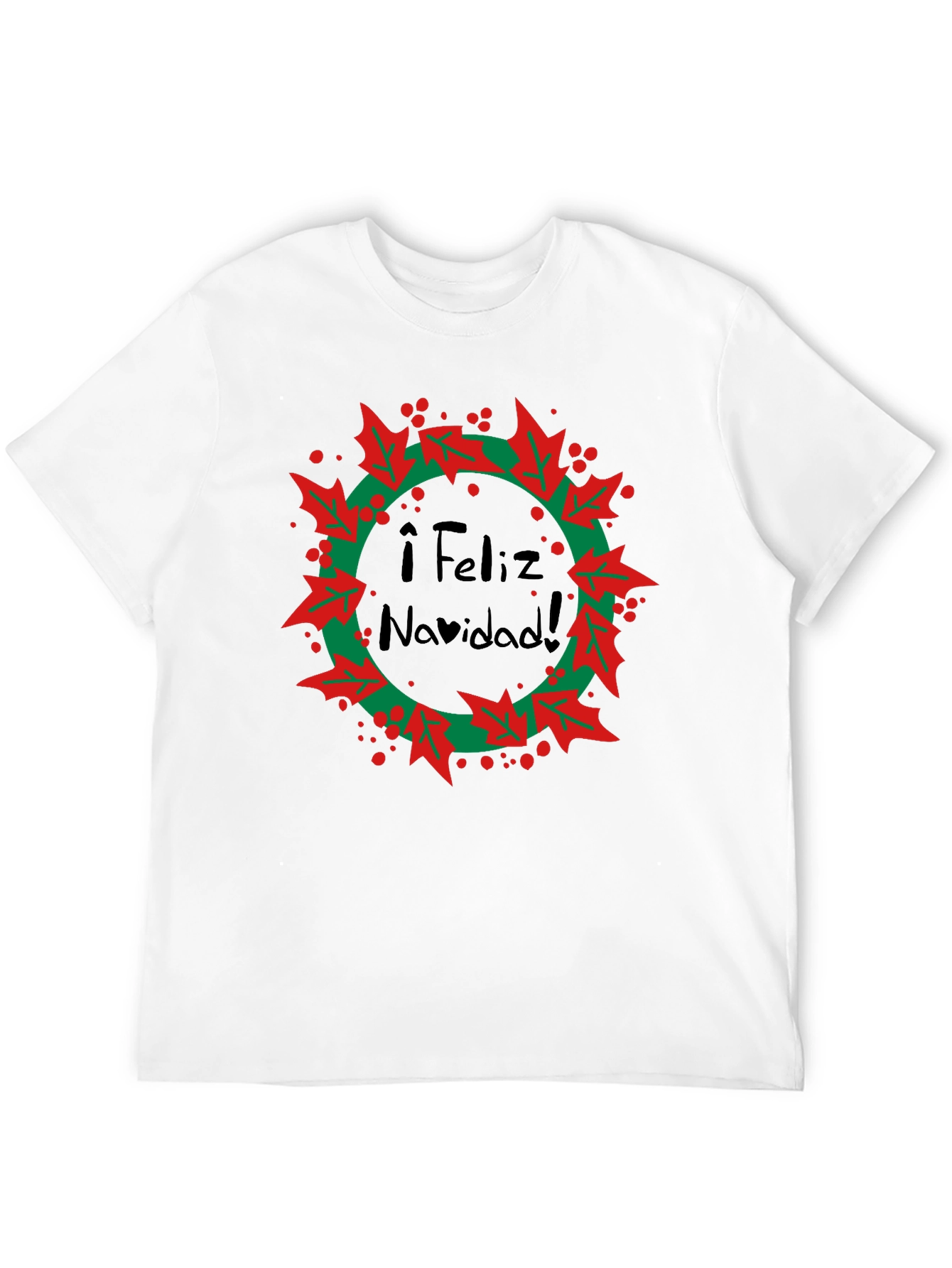 Feliz Navidad Wreath Graphic T-Shirt