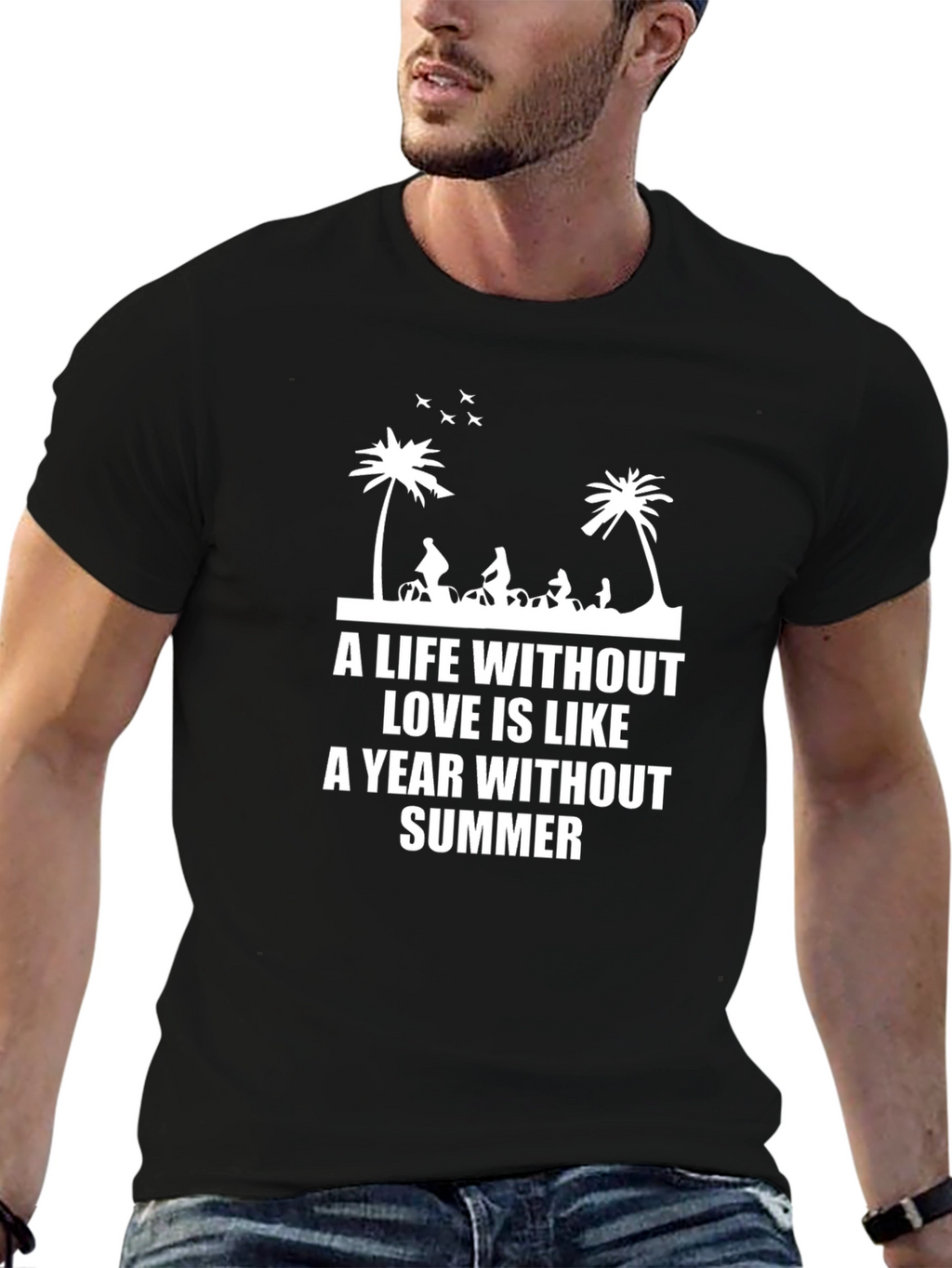 Life Without Love Summer Tee - Black Crew Neck