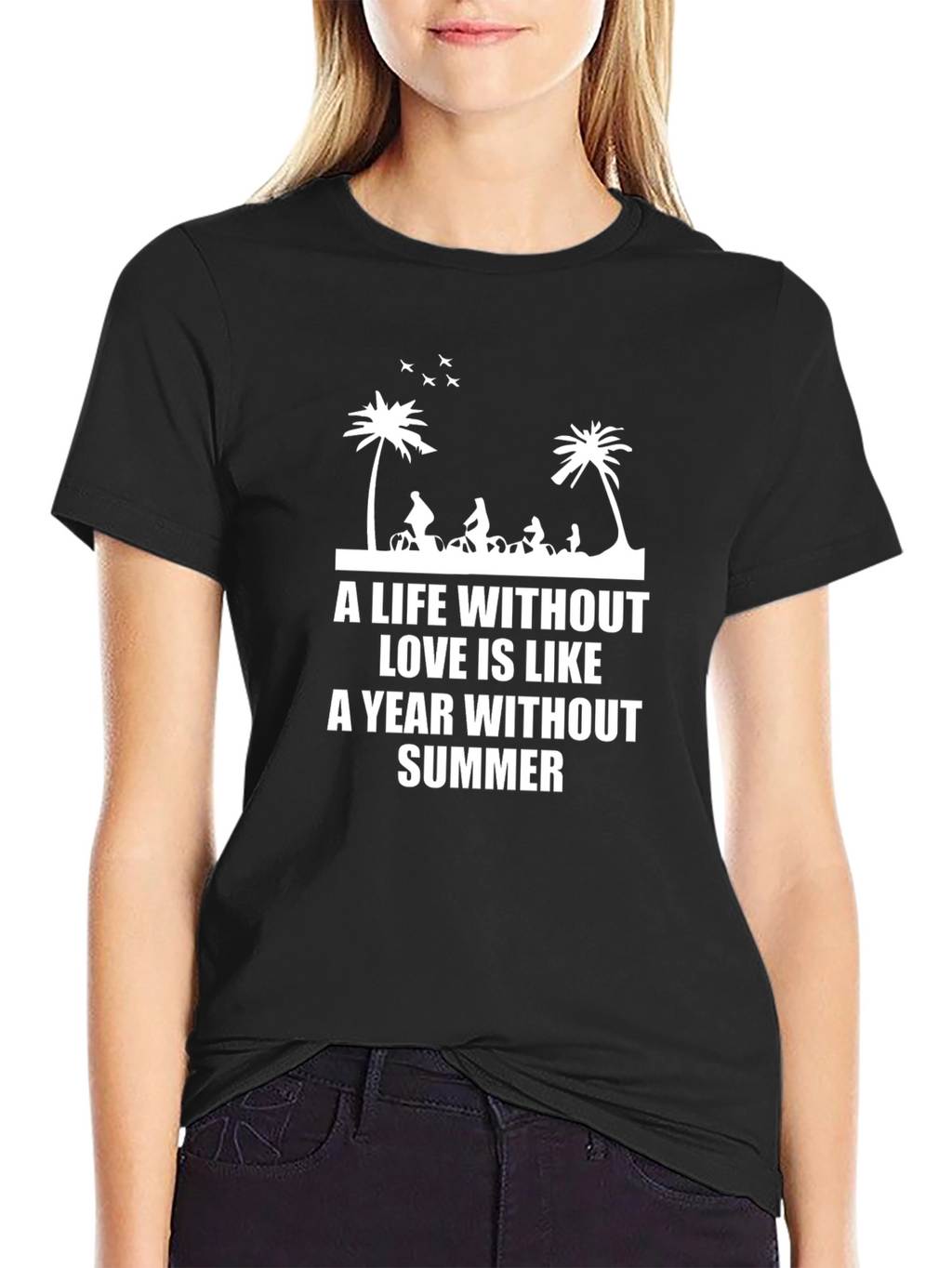 Life Without Love Summer Tee - Black Crew Neck