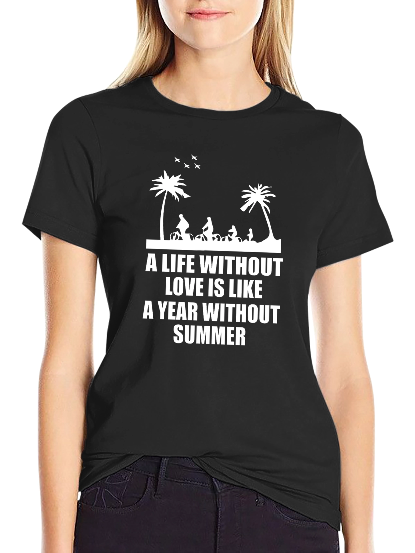 Life Without Love Summer Tee - Black Crew Neck