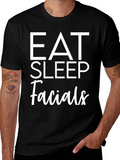 Eat Sleep Facials Graphic Tee - Black