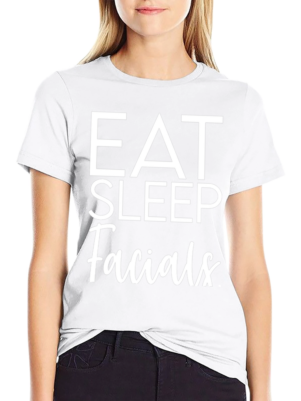 Eat Sleep Facials Graphic Tee - Black