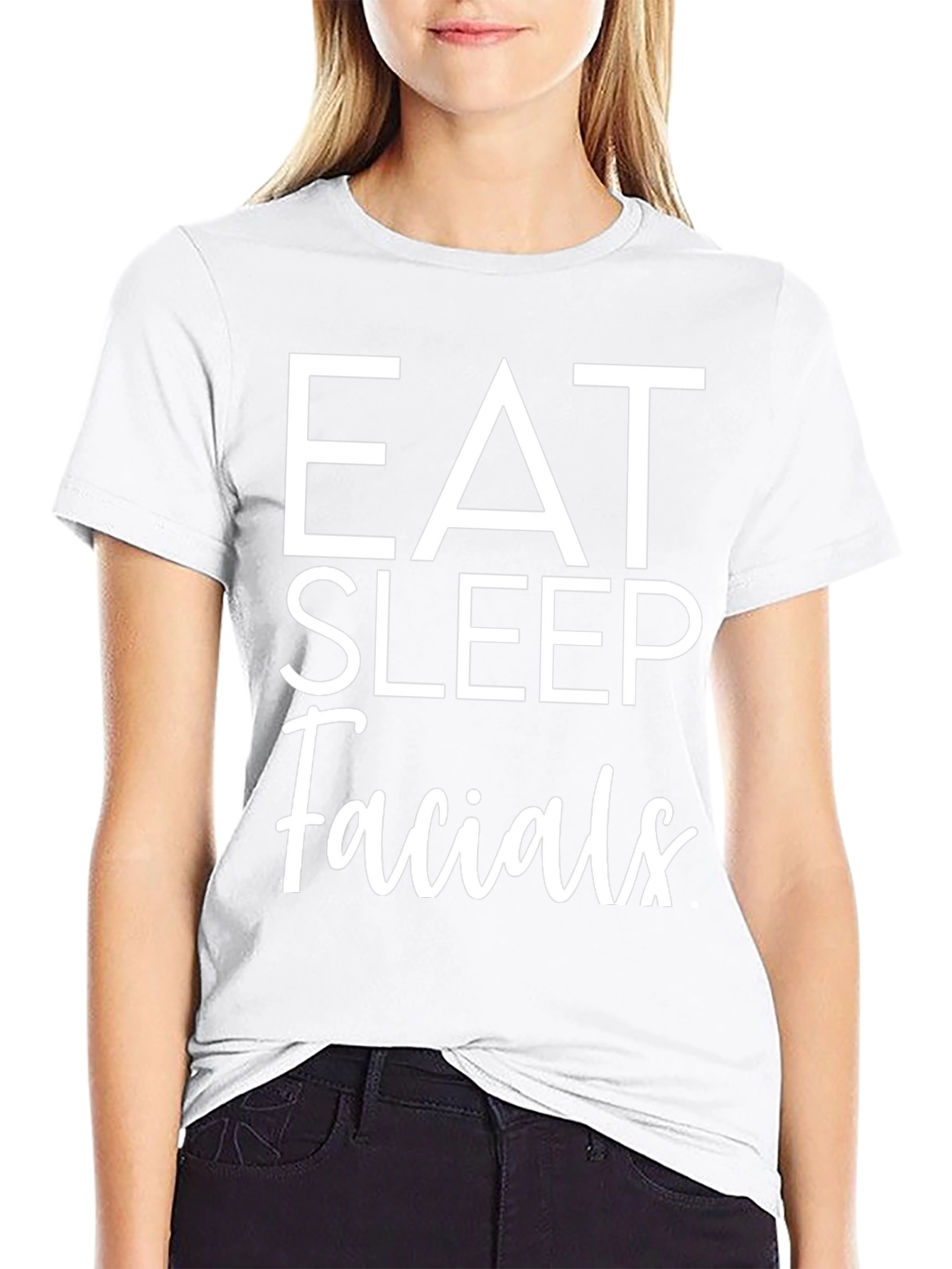 Eat Sleep Facials Graphic Tee - Black