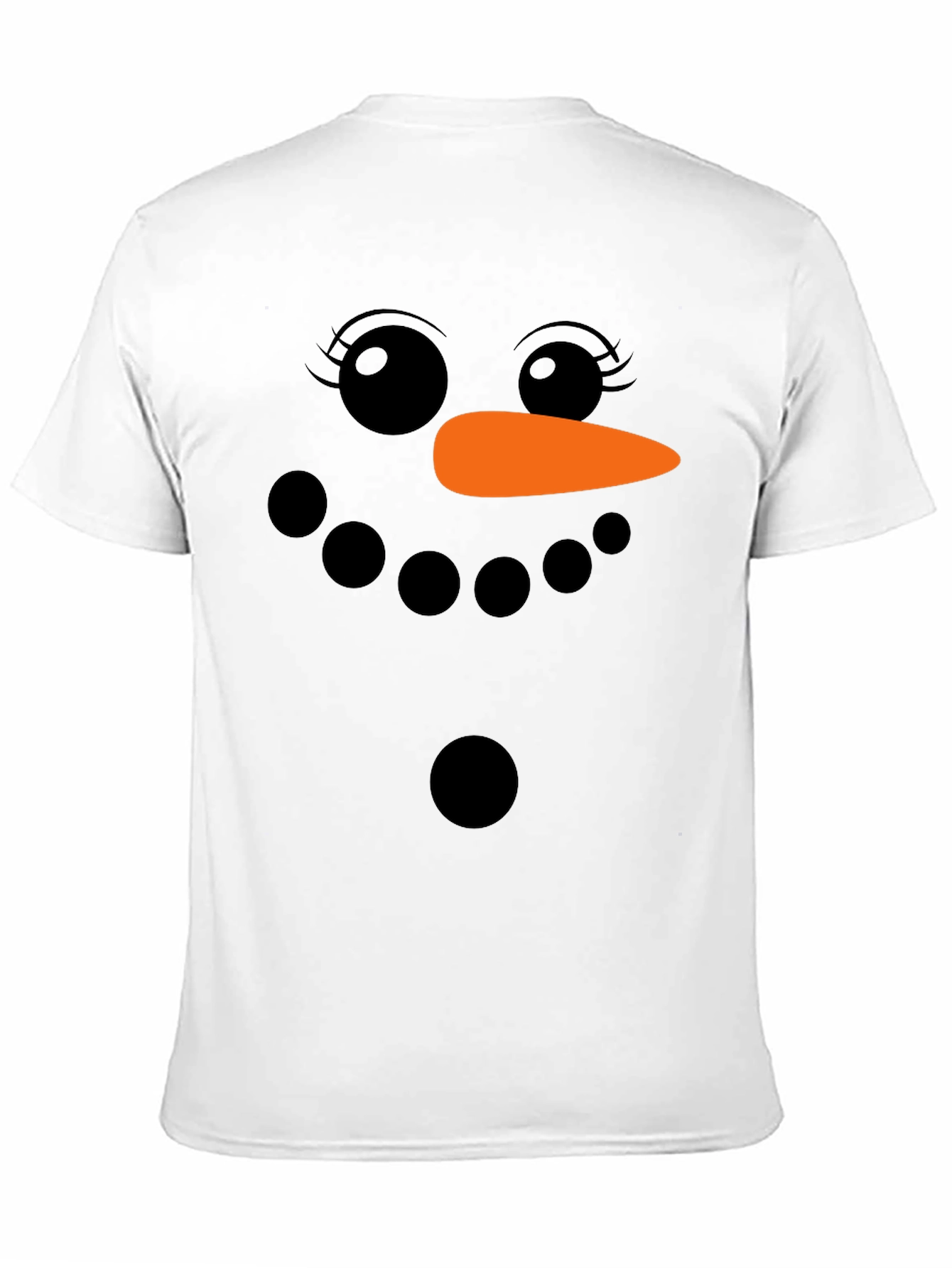 Snowman Face Graphic T-Shirt - Holiday Fun