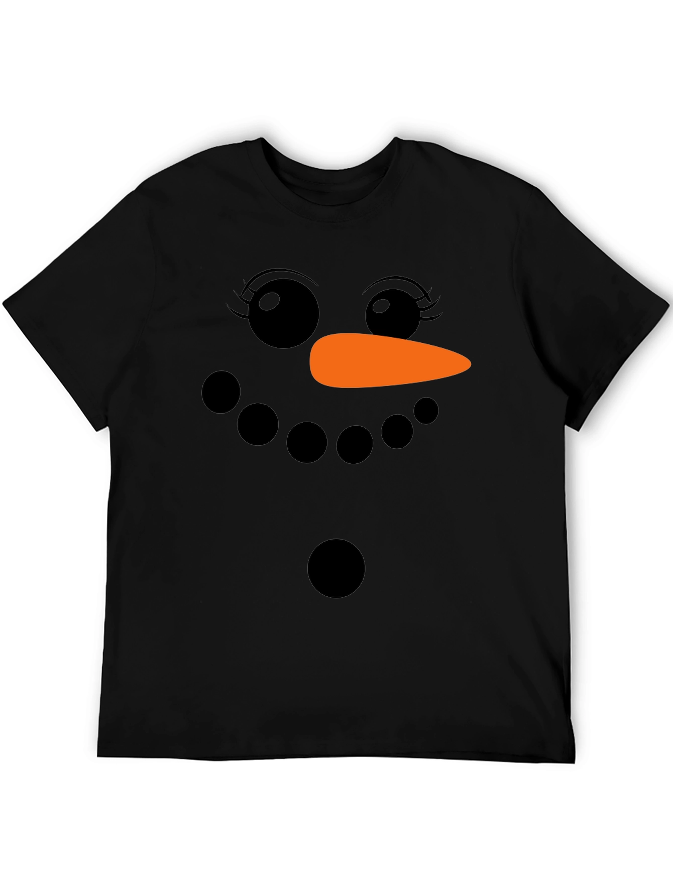 Snowman Face Graphic T-Shirt - Holiday Fun