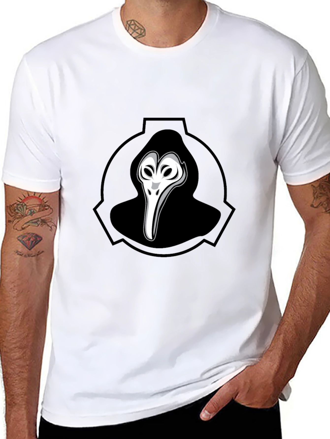 SCP-049 Plague Doctor Graphic T-Shirt - Black