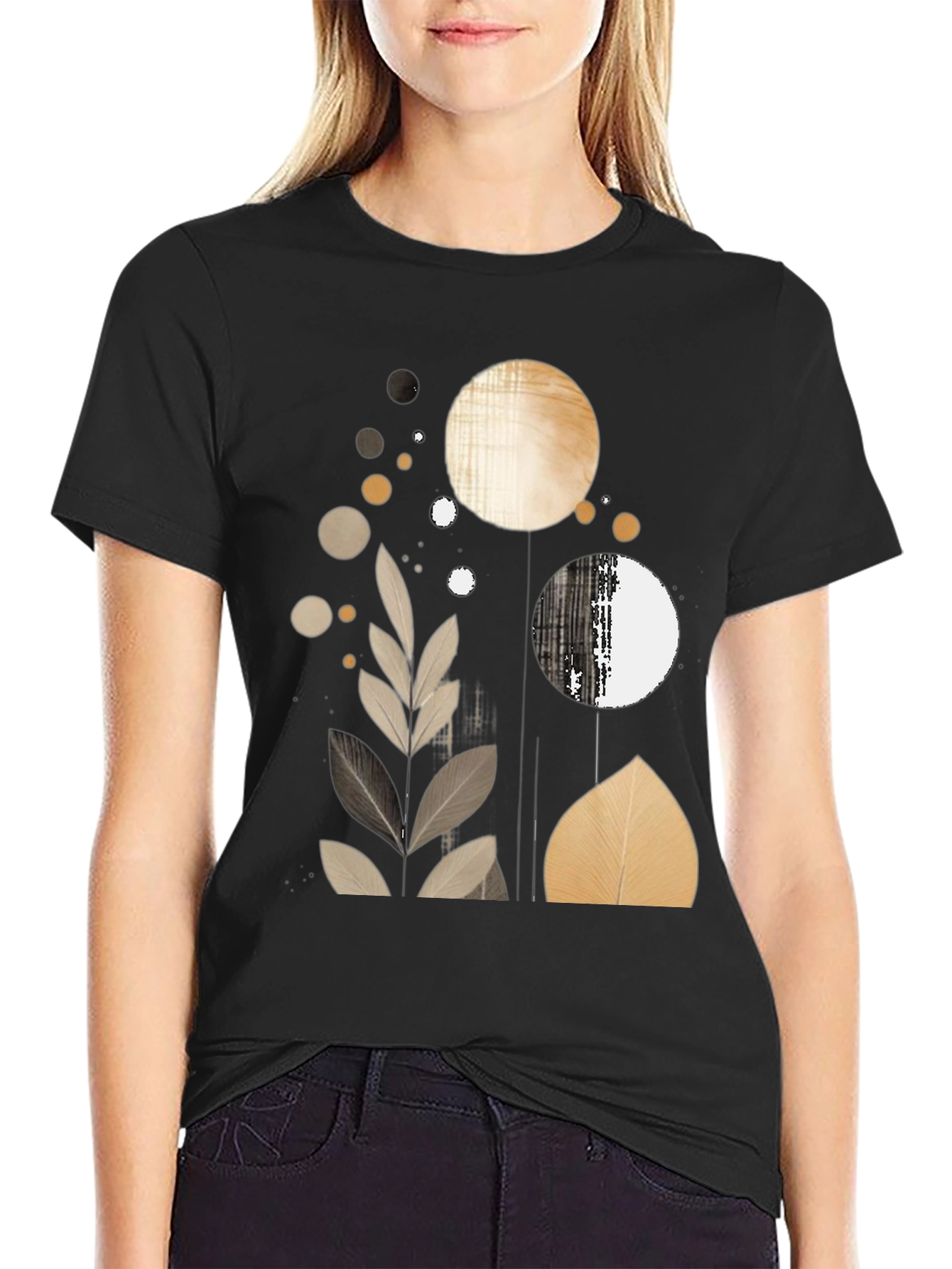 Abstract Leaf Print T-Shirt