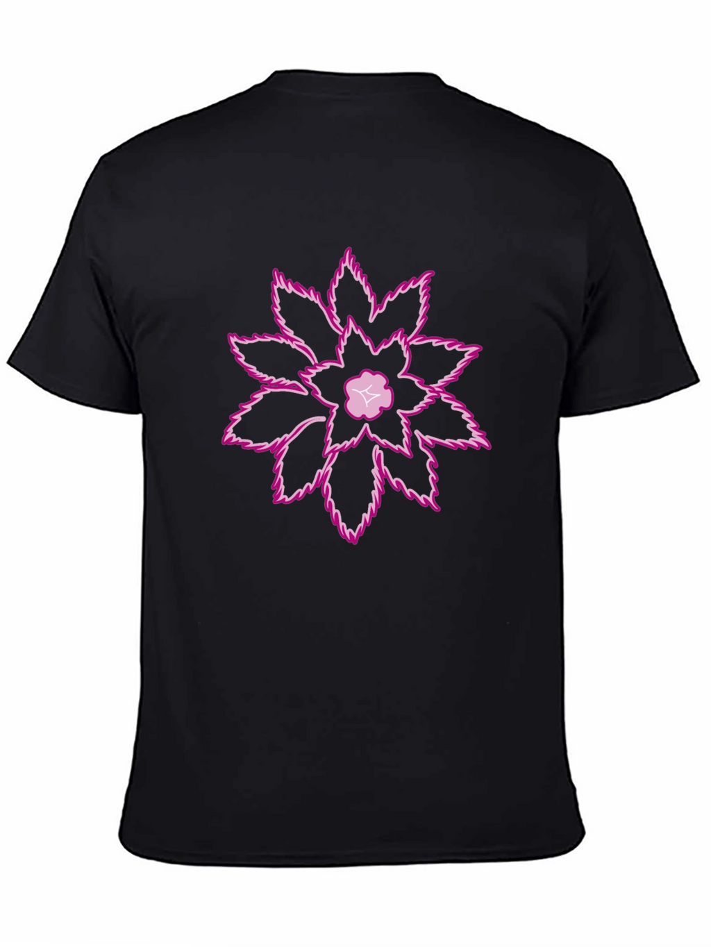 Unique Floral Graphic Print Black T-Shirt