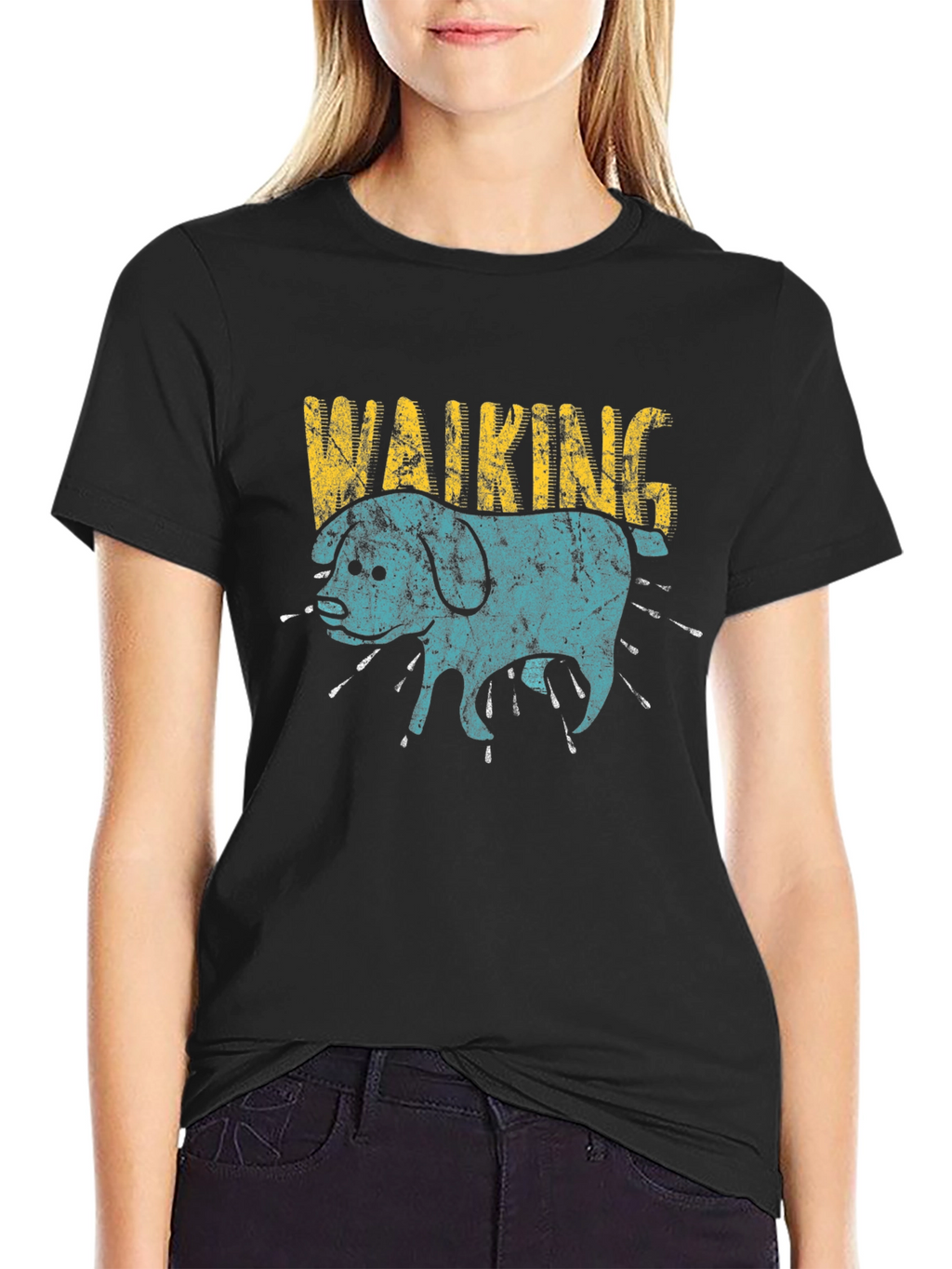 Walking Dog Graphic Print Tee