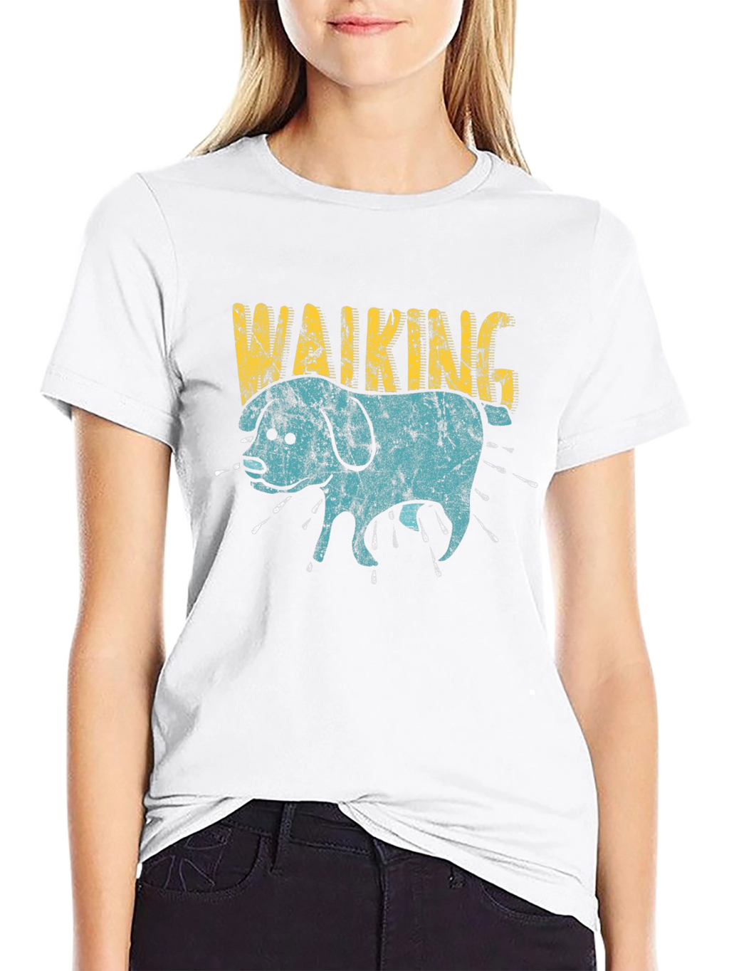 Walking Dog Graphic Print Tee