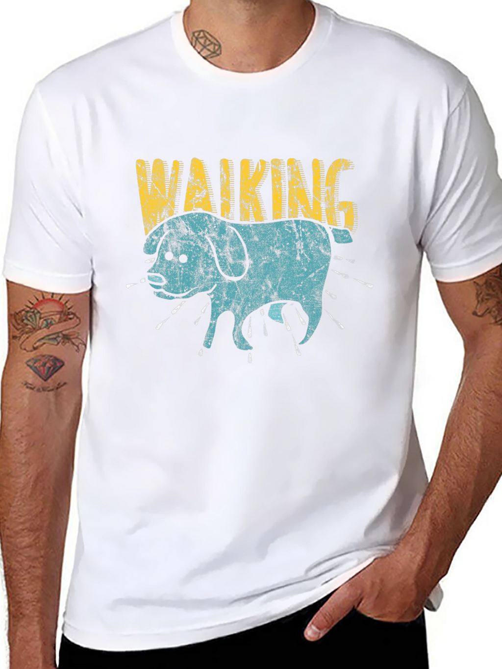 Walking Dog Graphic Print Tee
