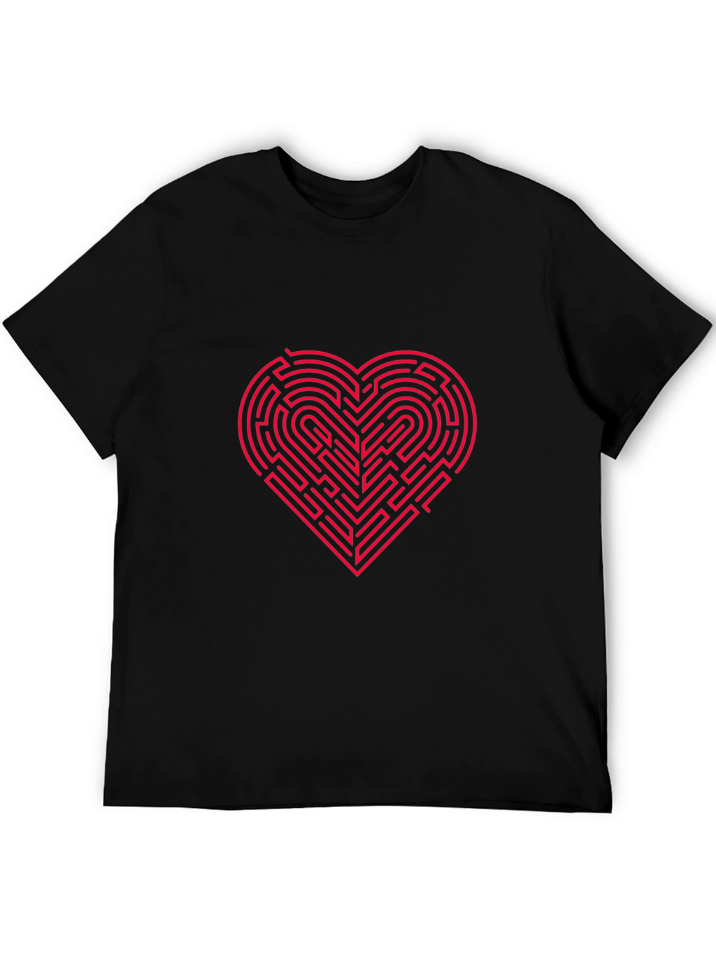 Heart Maze T-Shirt - Black Graphic Tee
