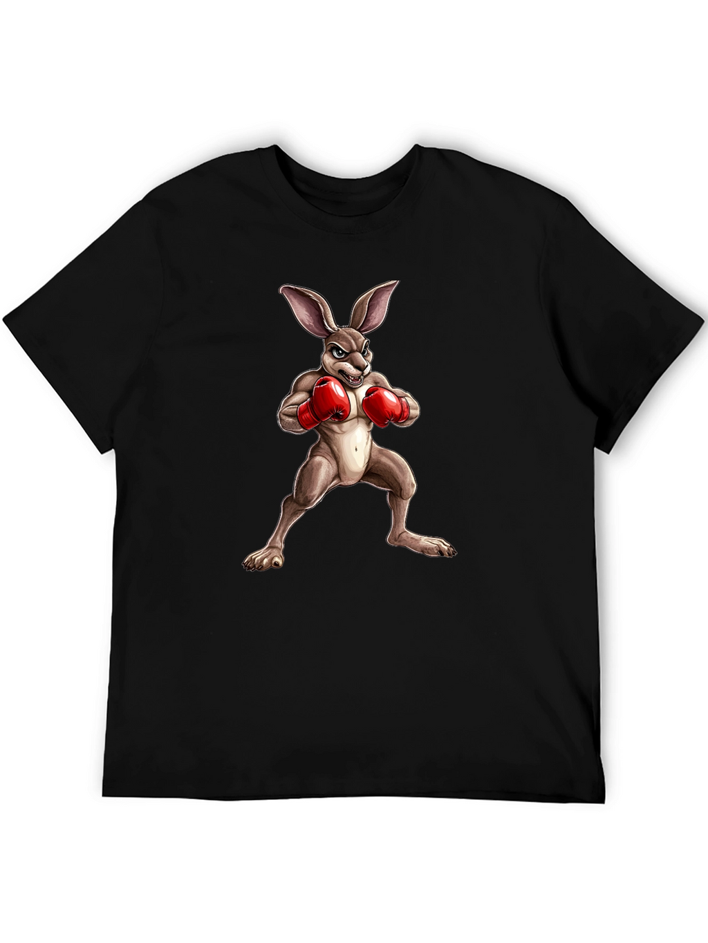 Boxing Bunny Graphic Tee - Black