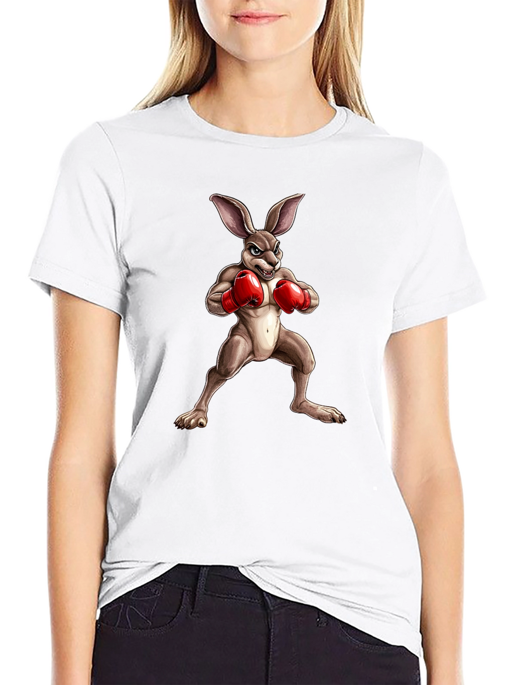 Boxing Bunny Graphic Tee - Black