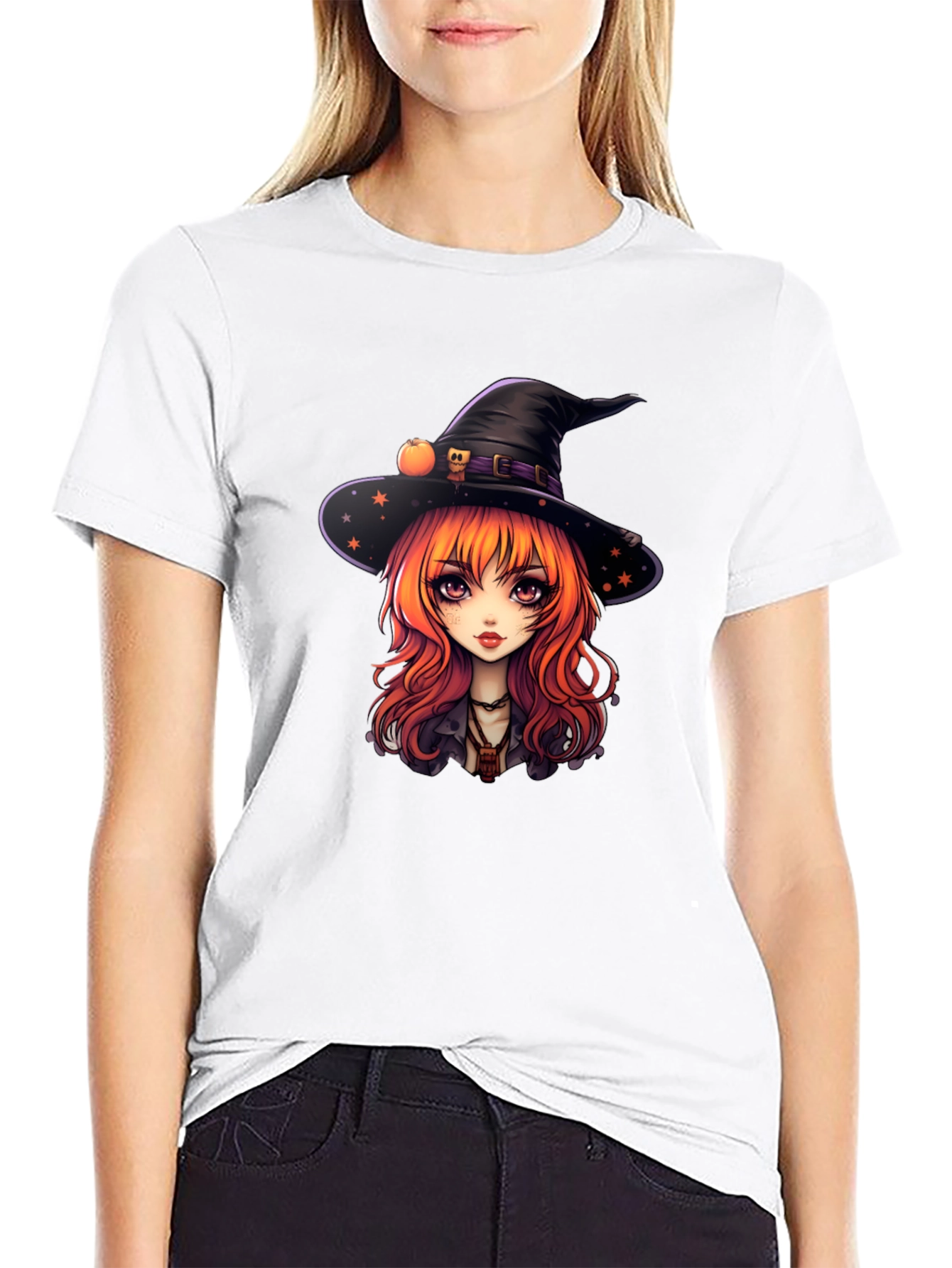Whimsical Witch Girl T-Shirt