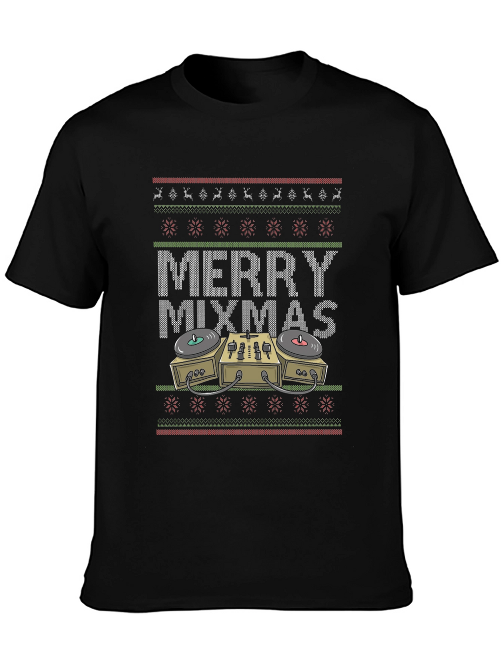 Merry Mixmas DJ Ugly Christmas Sweater T-Shirt