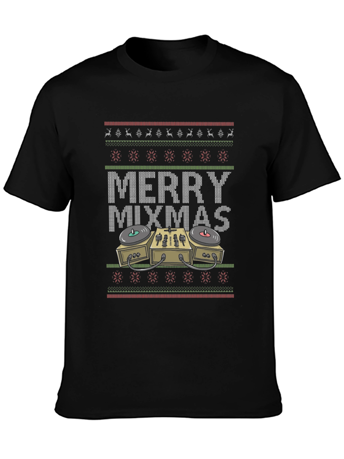 Merry Mixmas DJ Ugly Christmas Sweater T-Shirt