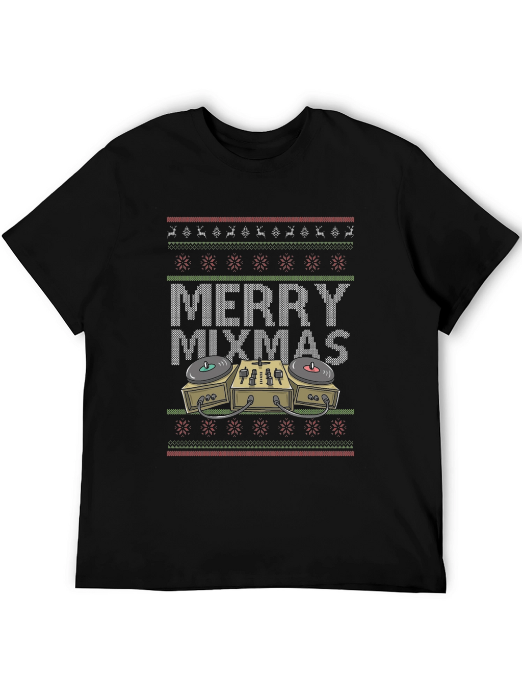 Merry Mixmas DJ Ugly Christmas Sweater T-Shirt