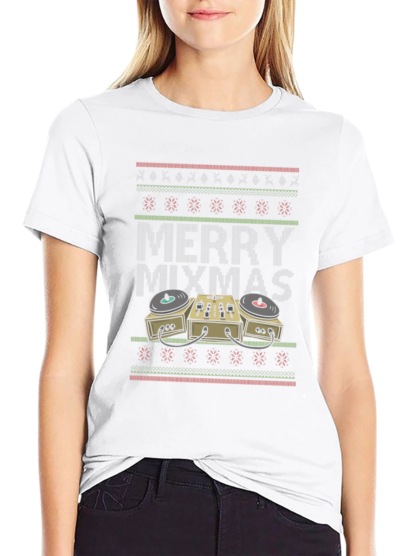 Merry Mixmas DJ Ugly Christmas Sweater T-Shirt