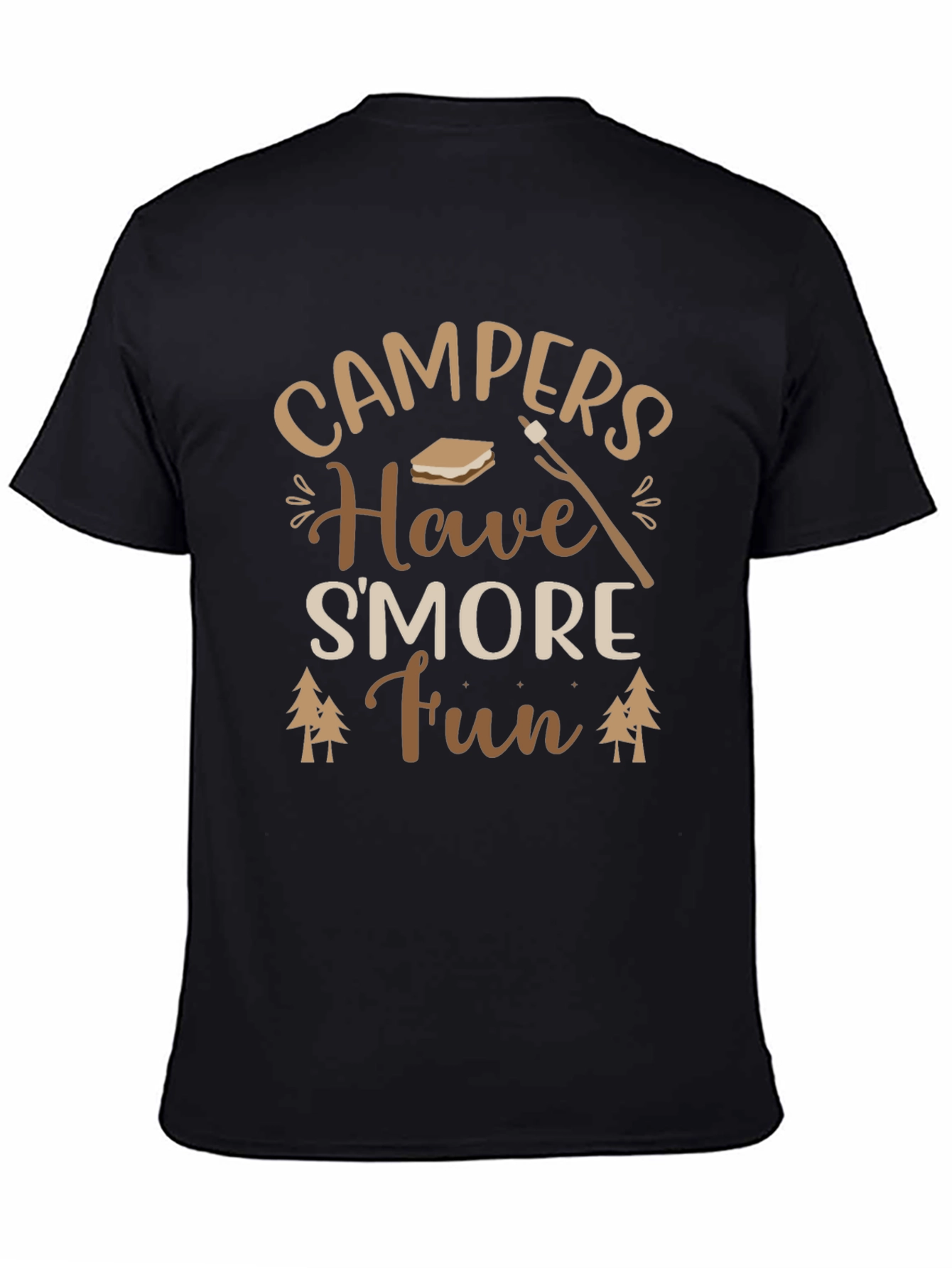 Campers Have Smore Fun Graphic Tee - Soft Cotton Black T-Shirt
