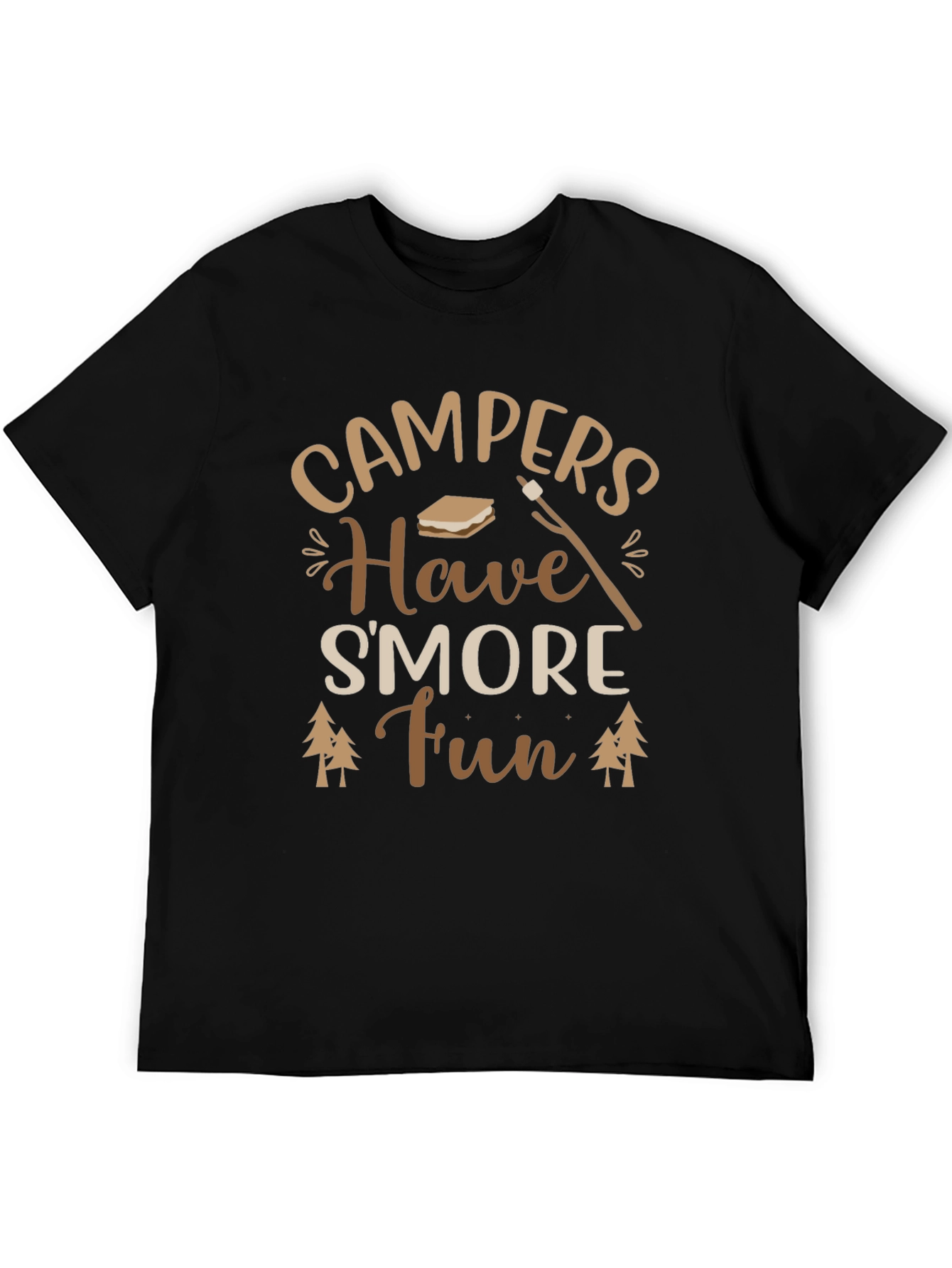 Campers Have Smore Fun Graphic Tee - Soft Cotton Black T-Shirt