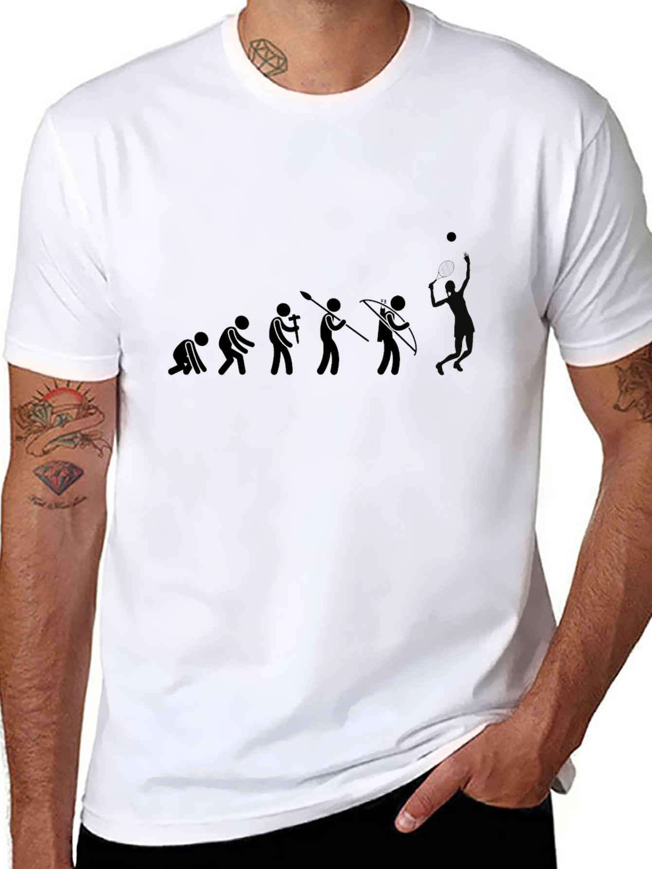 Evolution of Man Black Graphic T-Shirt