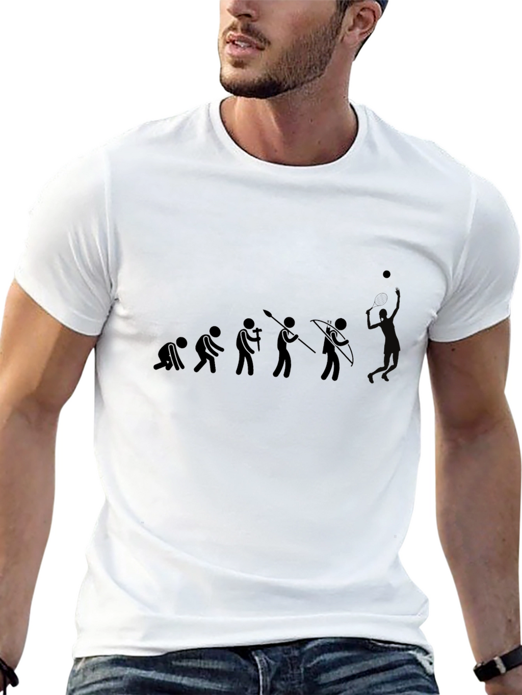 Evolution of Man Black Graphic T-Shirt