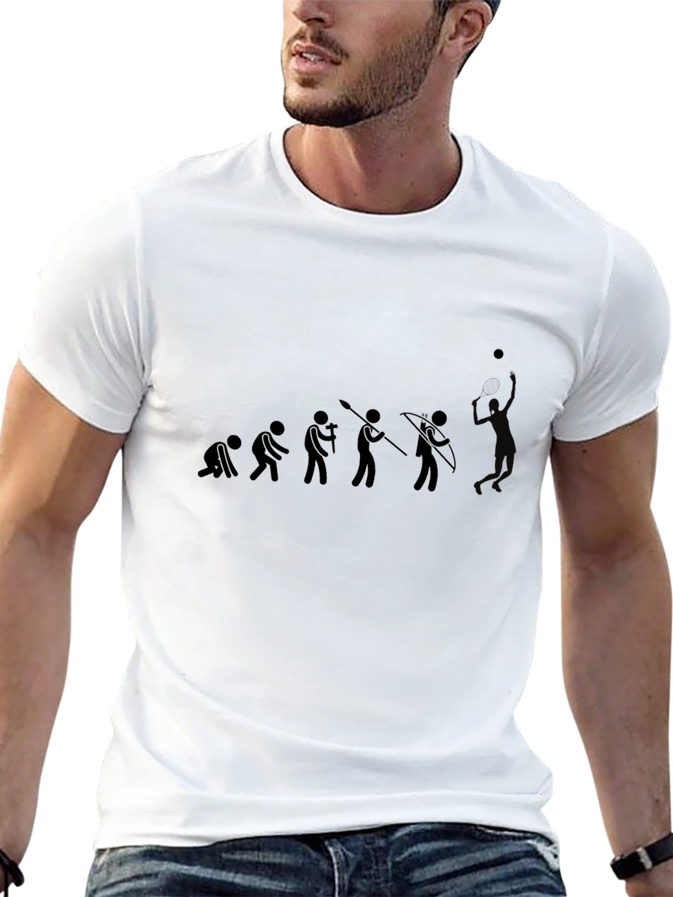 Evolution of Man Black Graphic T-Shirt