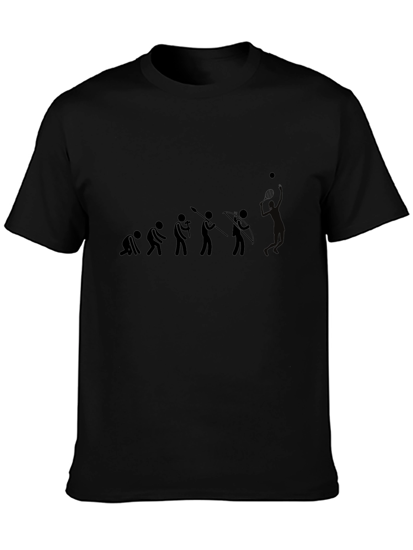 Evolution of Man Black Graphic T-Shirt