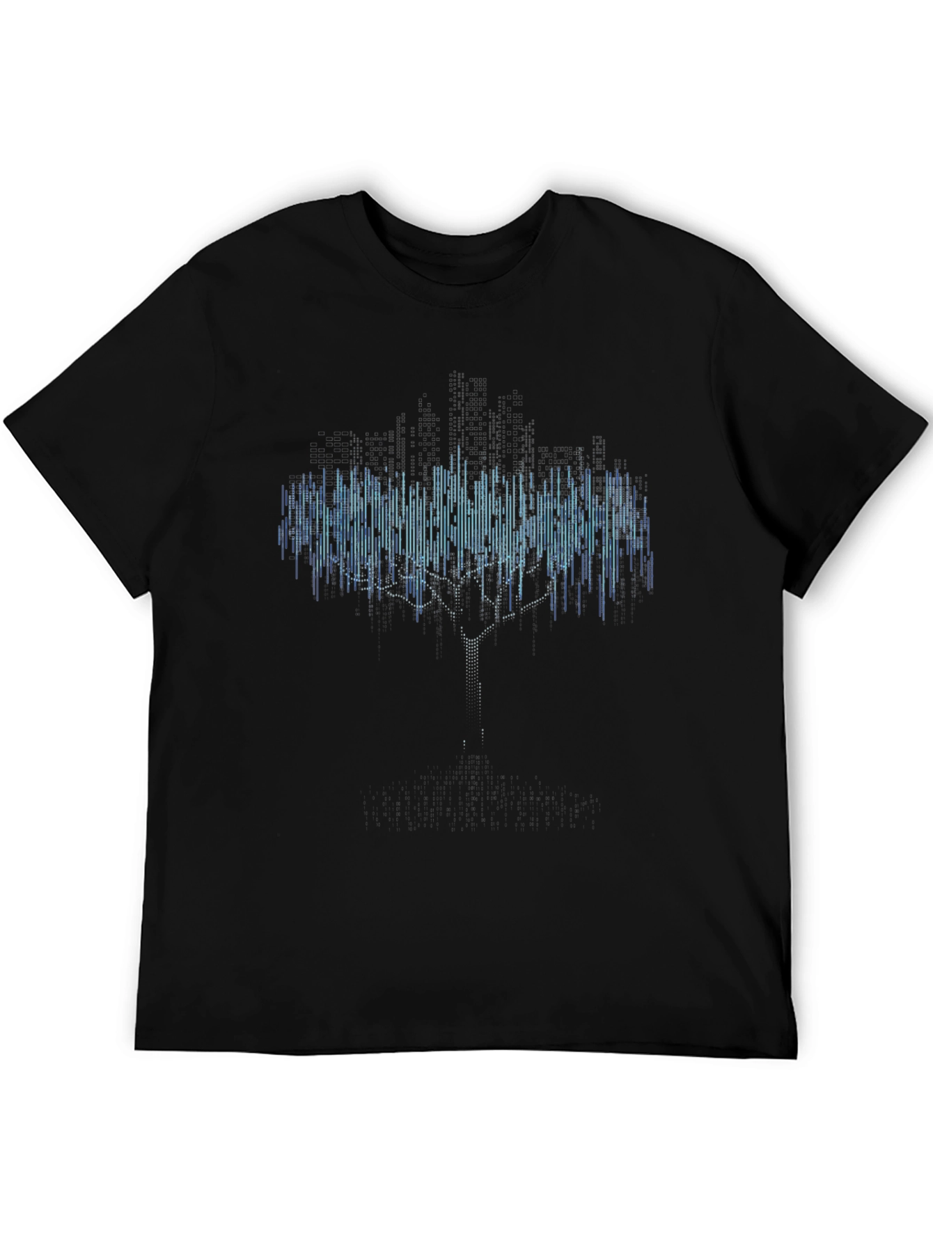 Digital Tree Black T-Shirt - Modern Graphic Tee