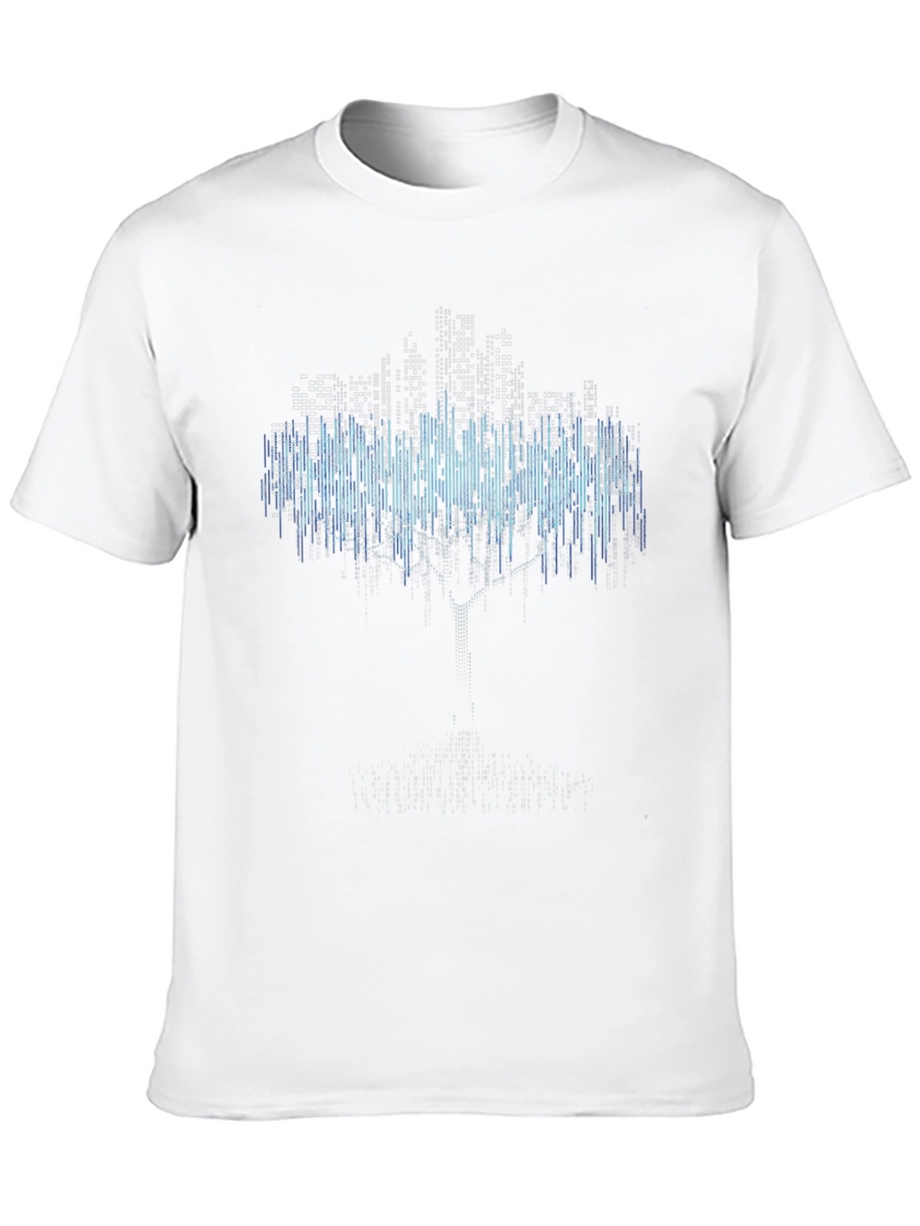 Digital Tree Black T-Shirt - Modern Graphic Tee