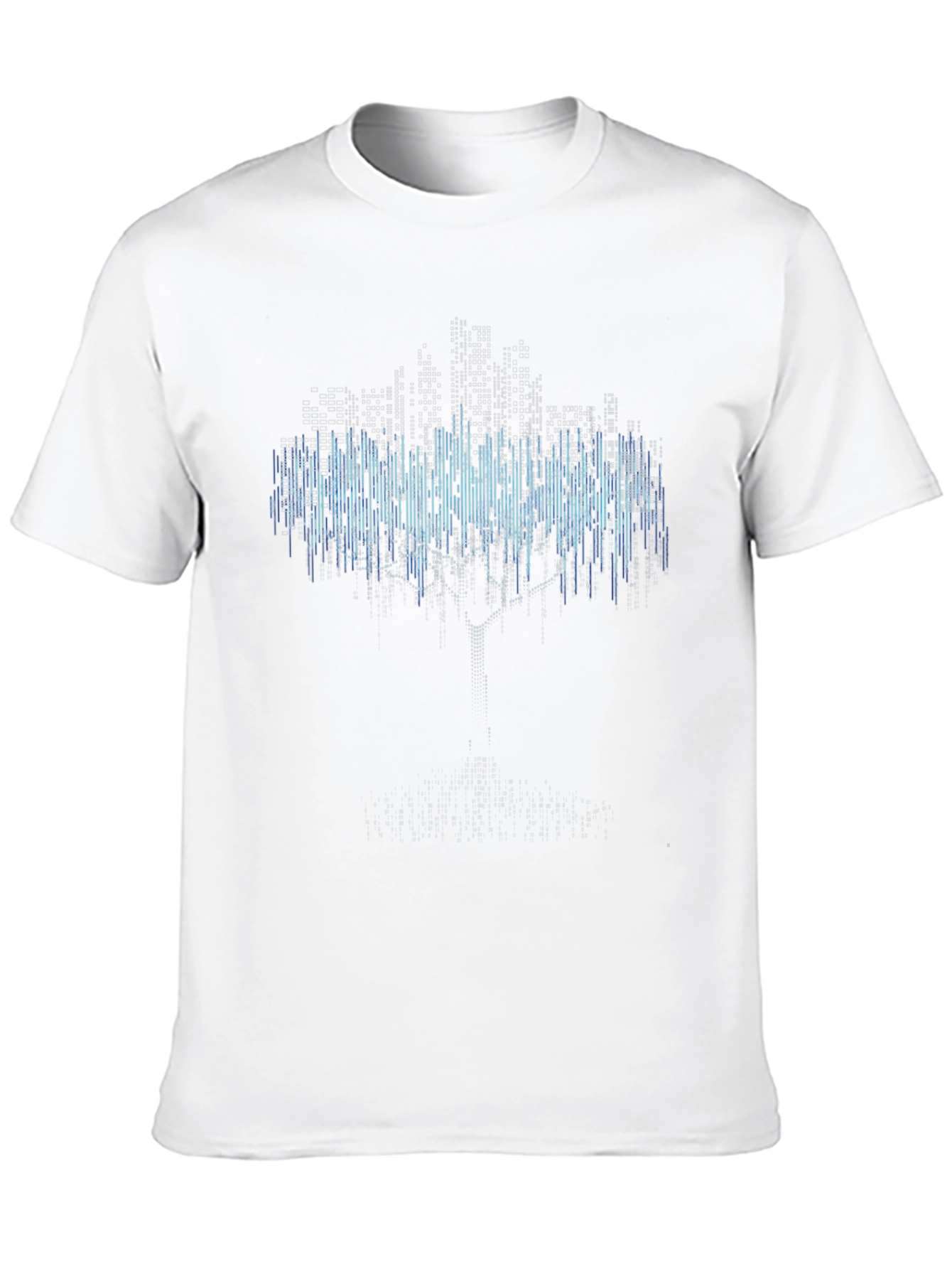 Digital Tree Black T-Shirt - Modern Graphic Tee