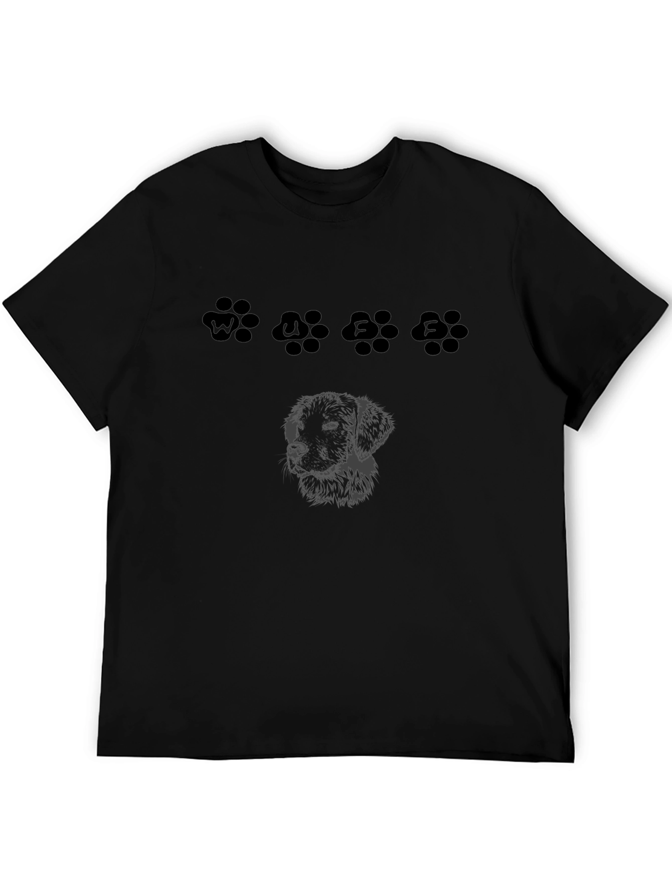 Dog Lover T-Shirt - Black Dog Paw Prints