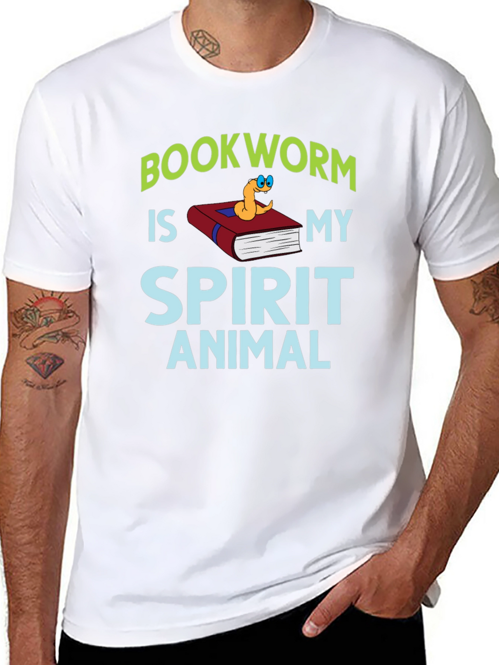 Bookworm Spirit Animal Graphic Tee - Black