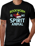 Bookworm Spirit Animal Graphic Tee - Black