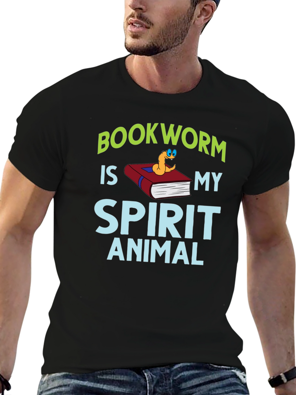 Bookworm Spirit Animal Graphic Tee - Black