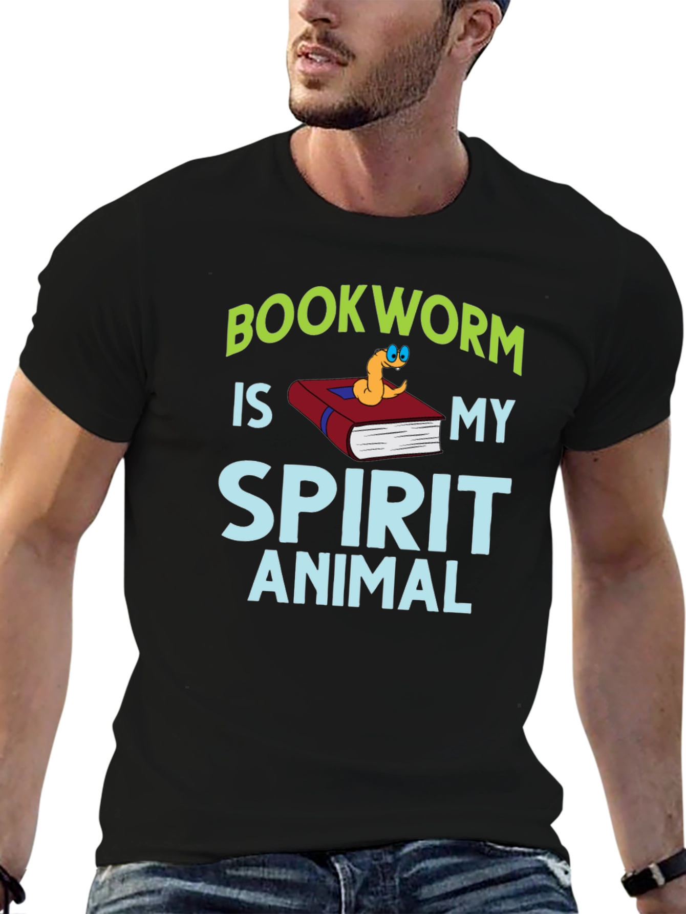 Bookworm Spirit Animal Graphic Tee - Black