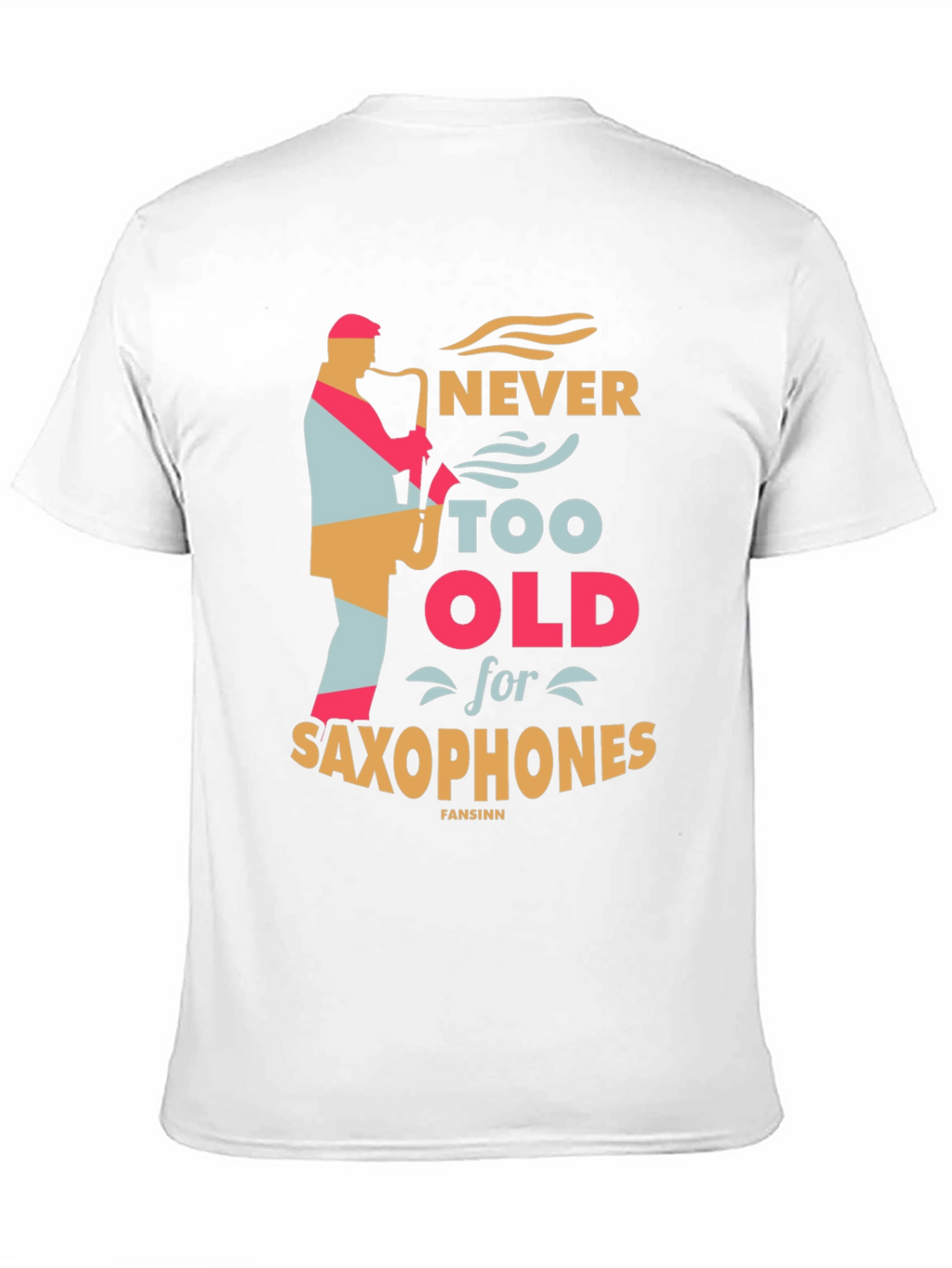 Never Too Old for Saxophones Black Graphic Tee